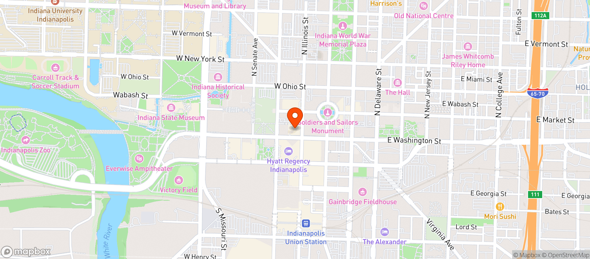 Map showing Embassy Suites #indww