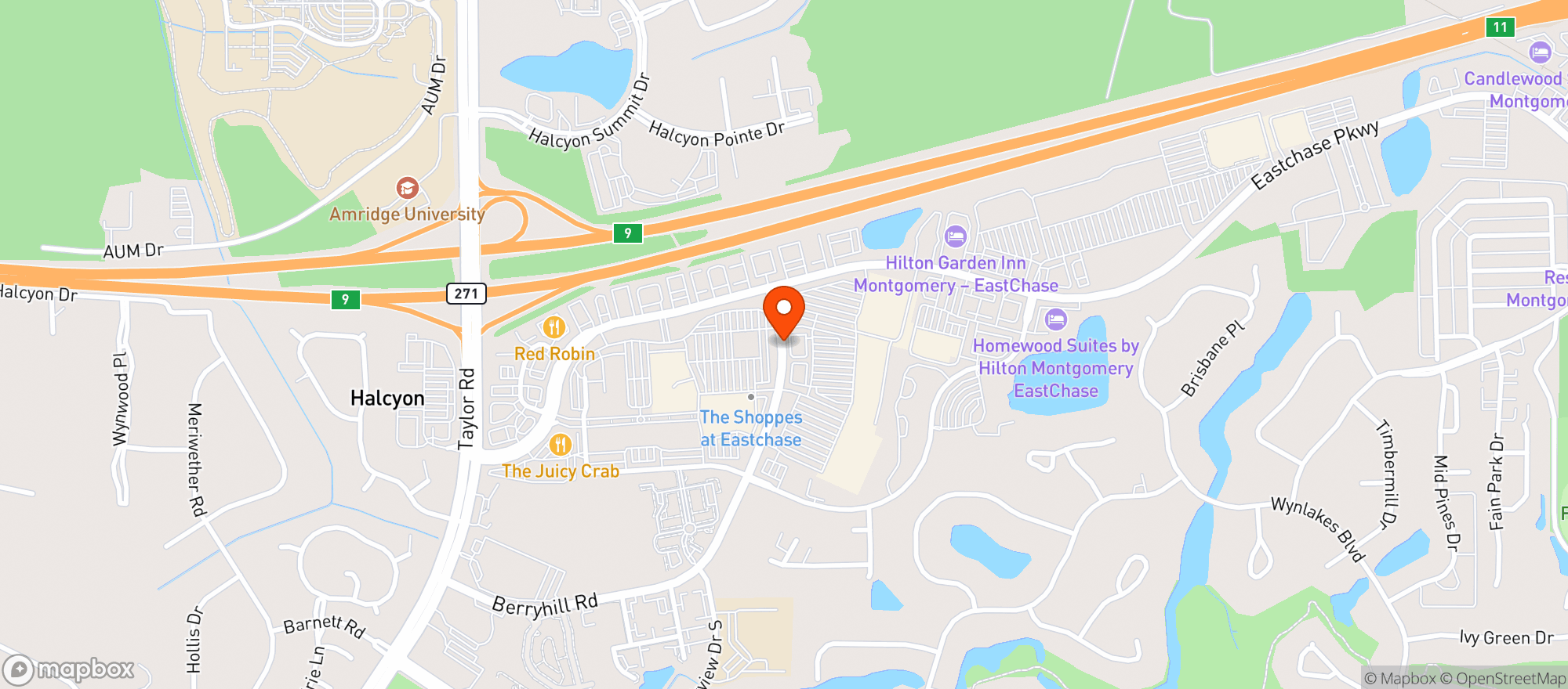 Map showing Target Store