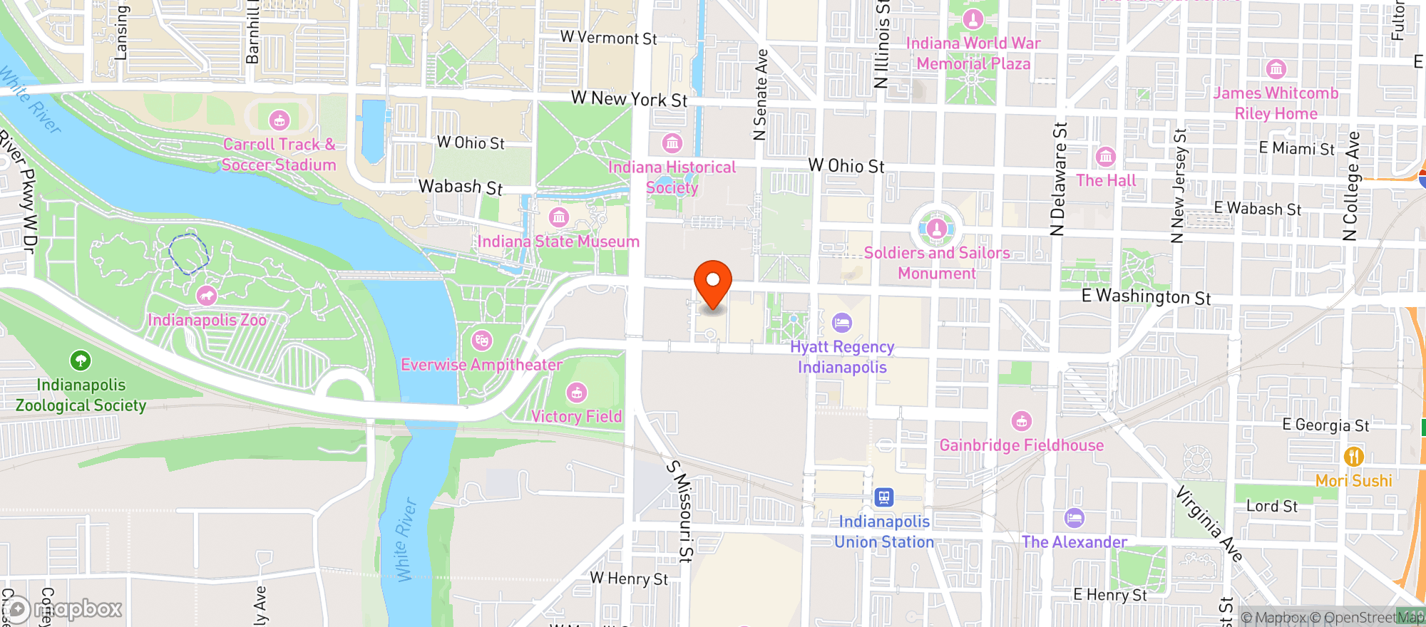 Map showing Marriott Hotels & Resor #indcc