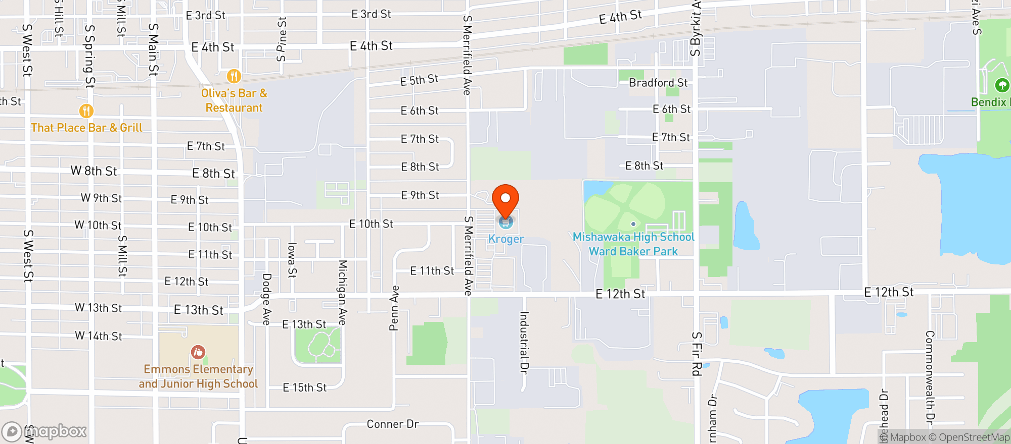 Map showing Kroger