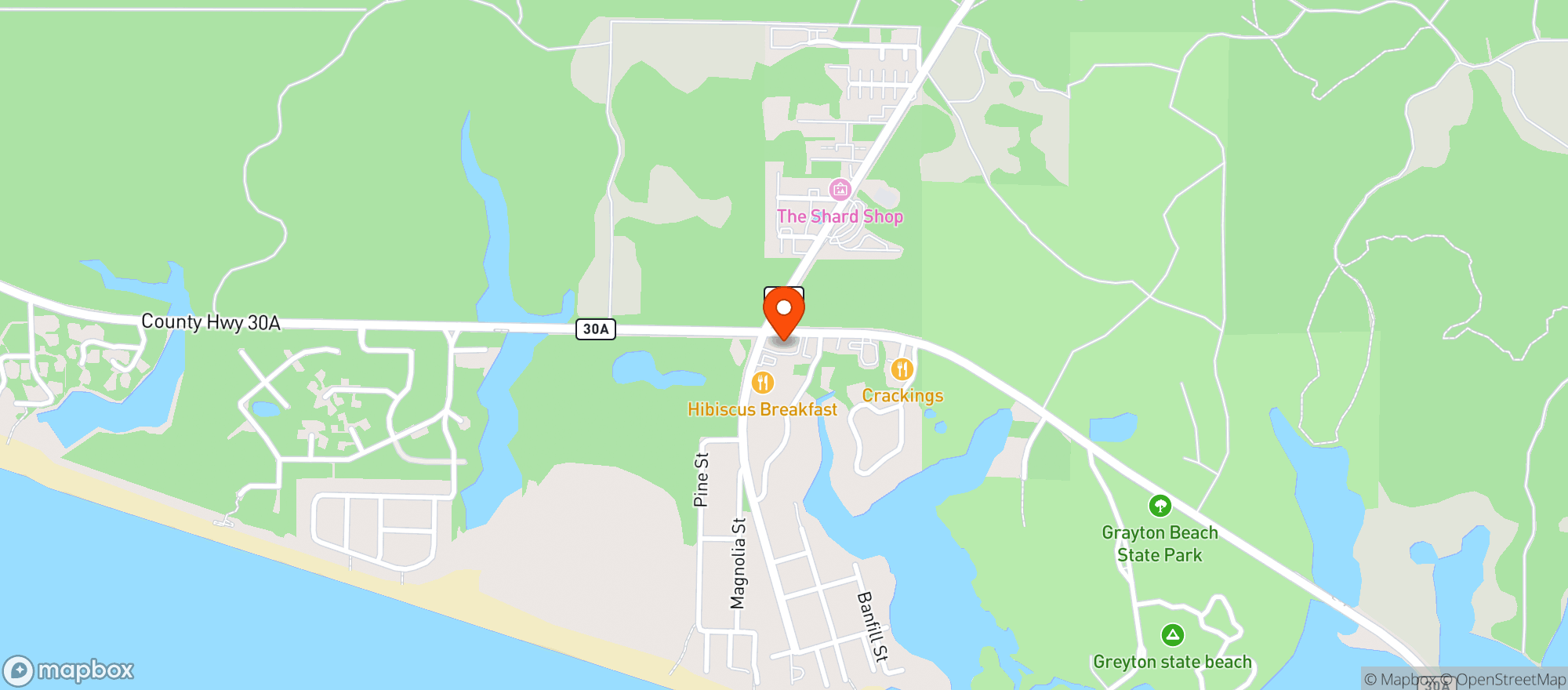 Map showing Santa Rosa Beach Food Mart