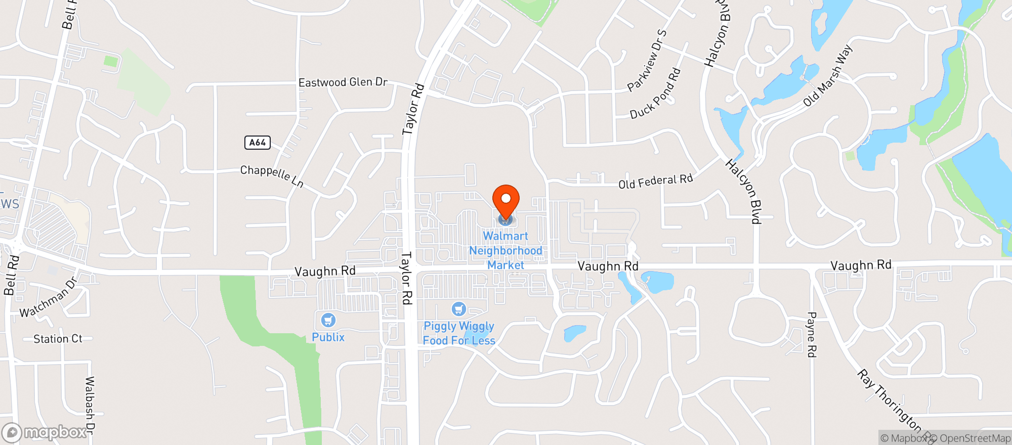 Map showing Walmart Neighborhood Ma #4691