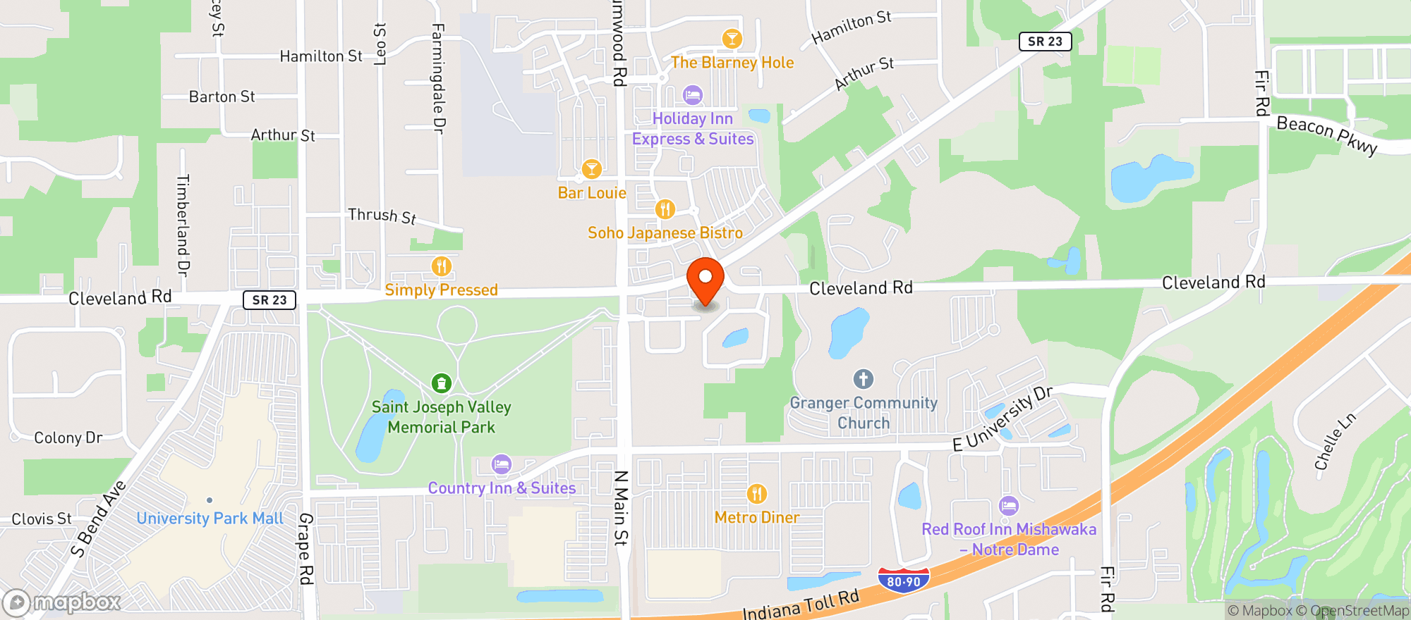 Map showing Belmont Beverage #49843