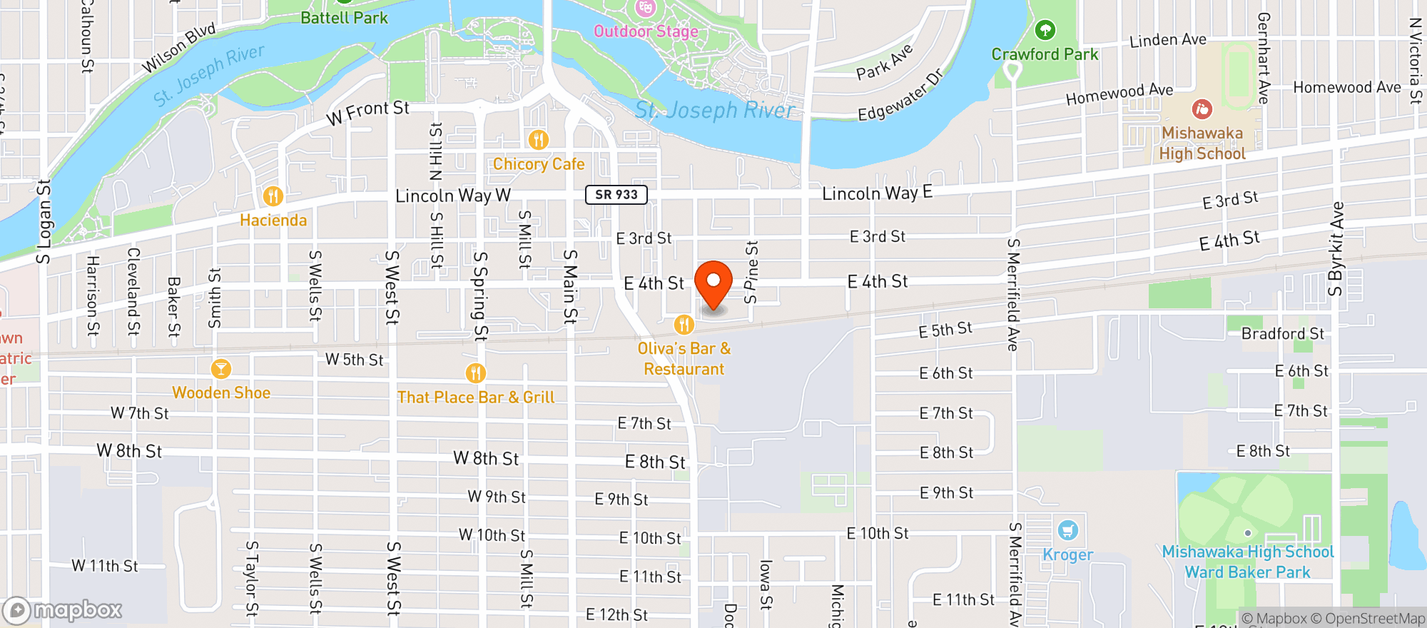 Map showing Hop Station Craft Bar