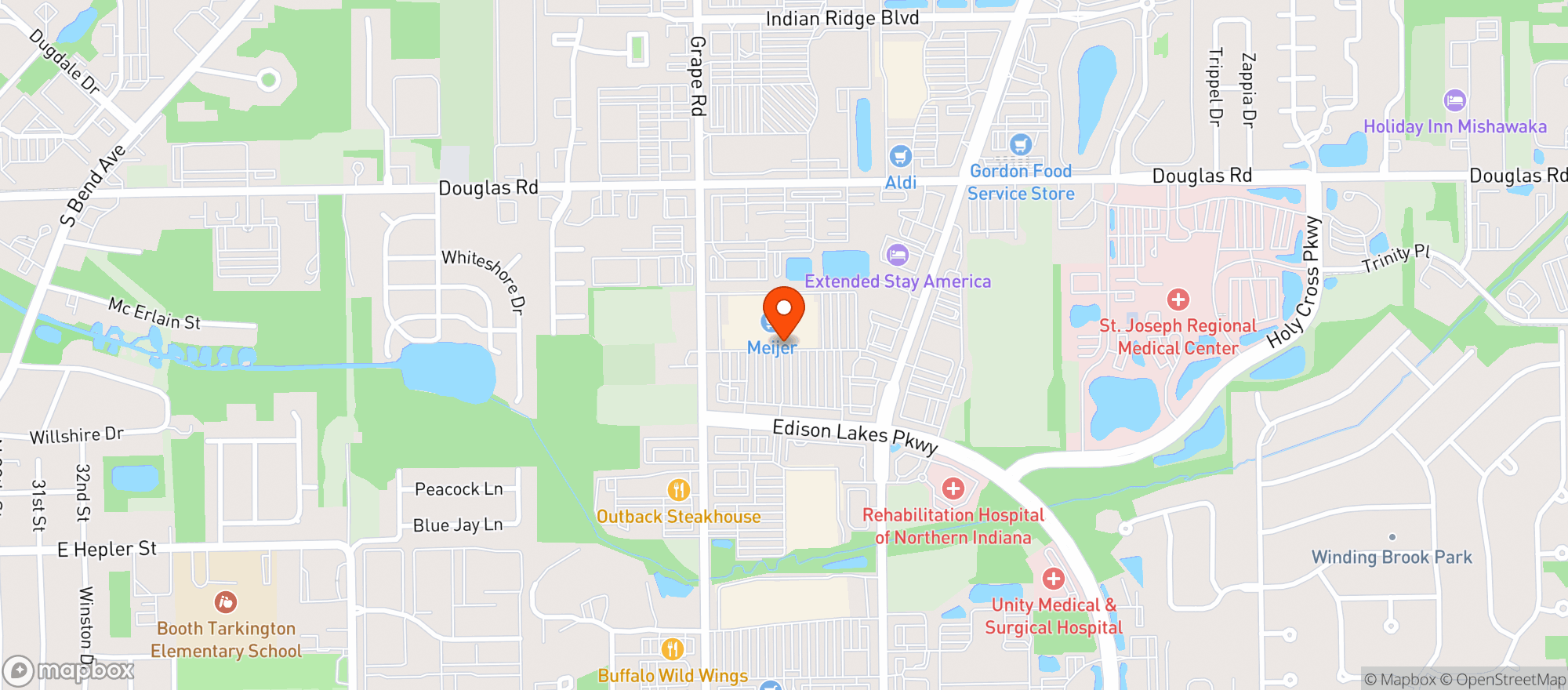 Map showing Meijer