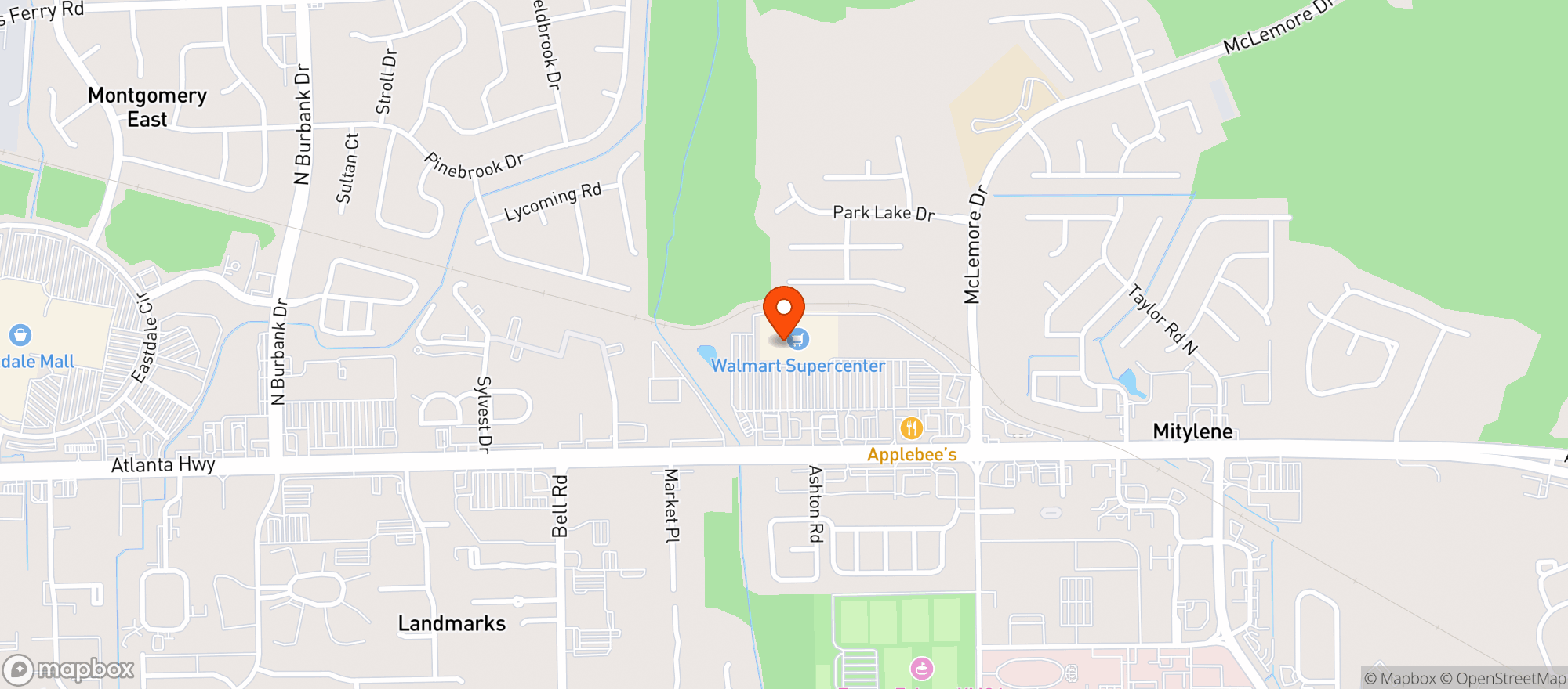 Map showing Walmart Supercenter