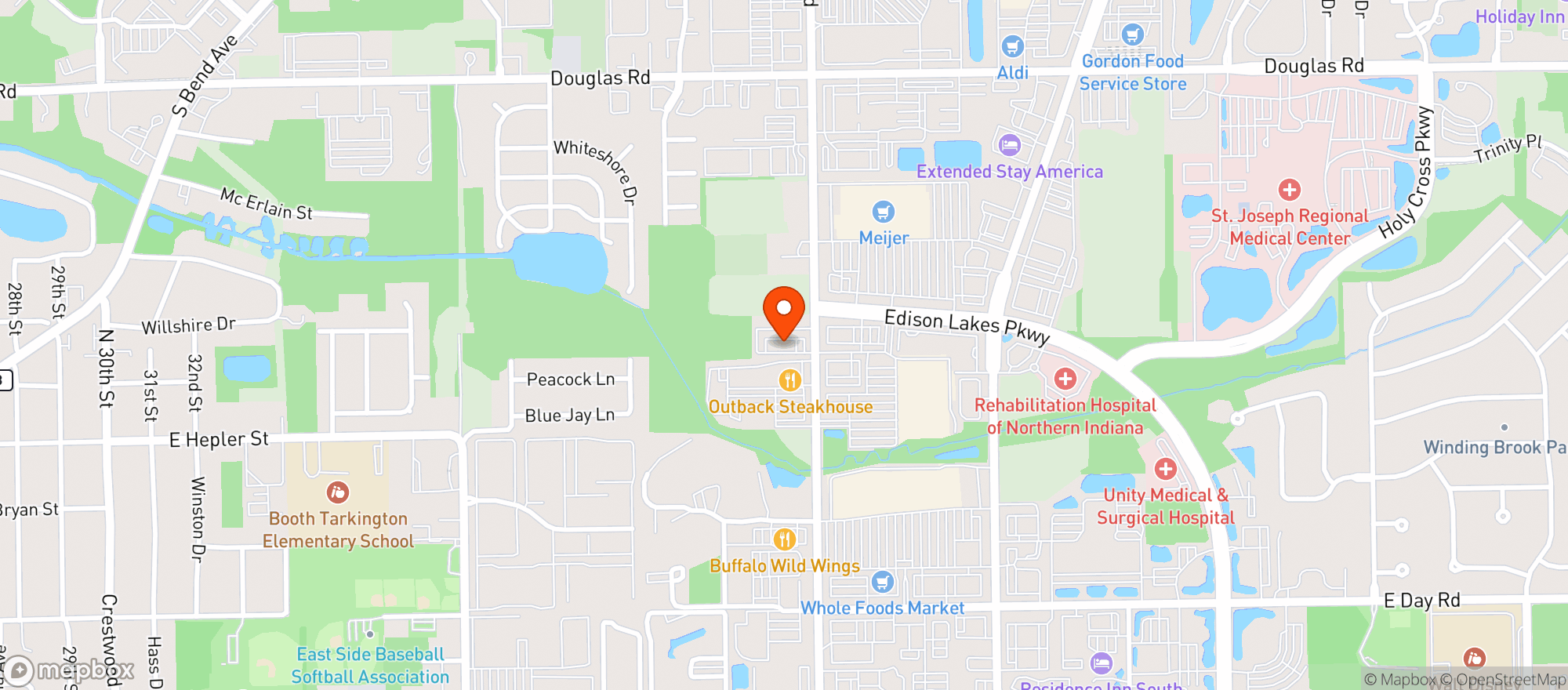 Map showing Corndance Tavern