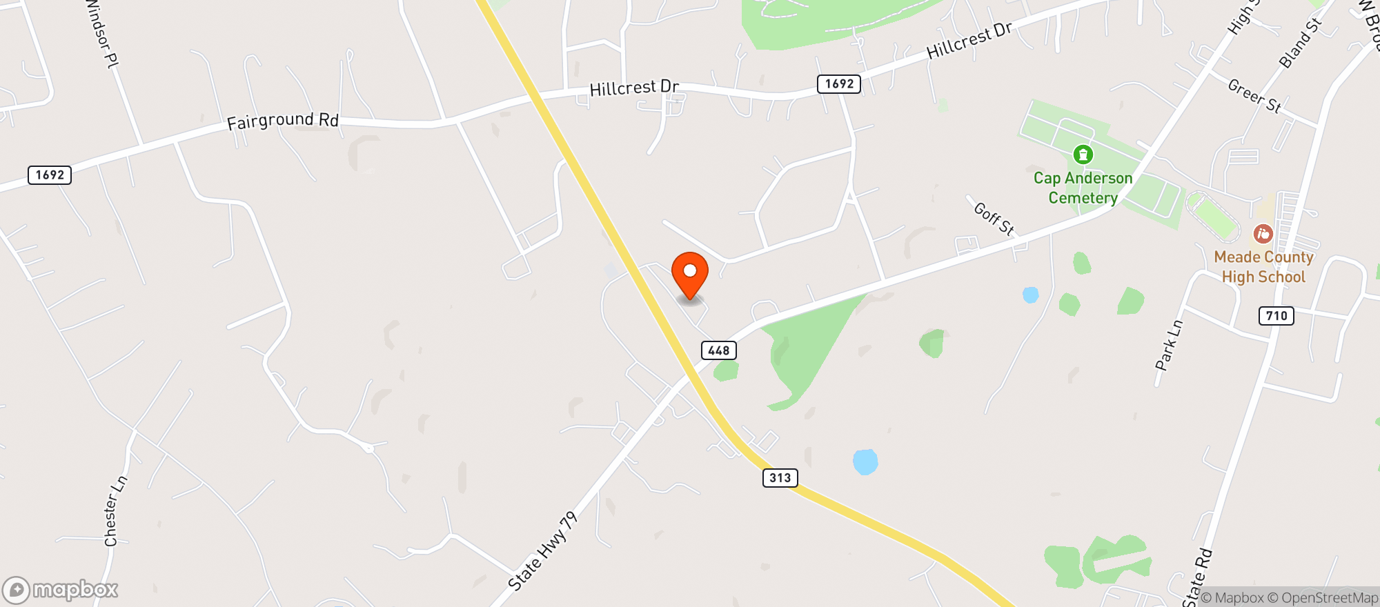 Map showing Matchbox Tobacco Outlet