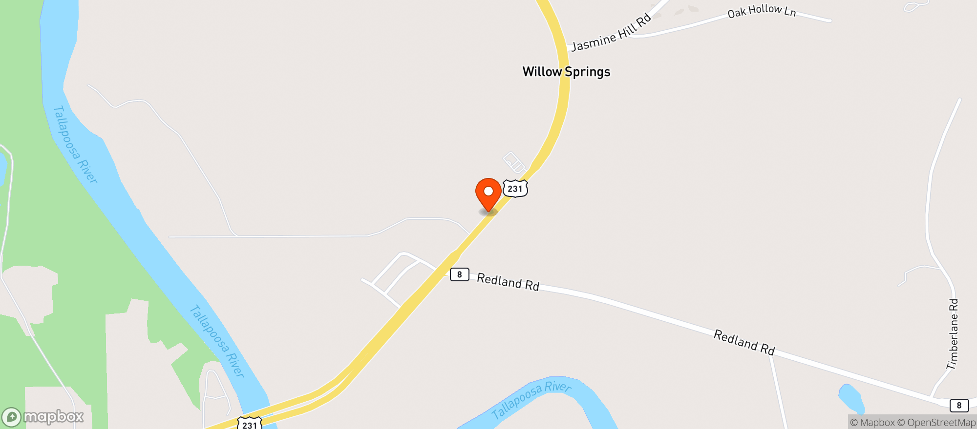 Map showing LIQUOR & SMOKE SHOP