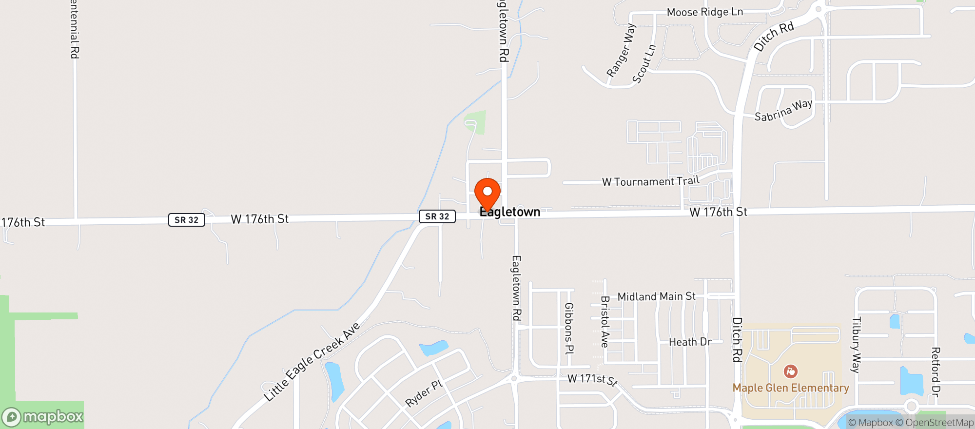 Map showing Eagletown Roadside Cafe