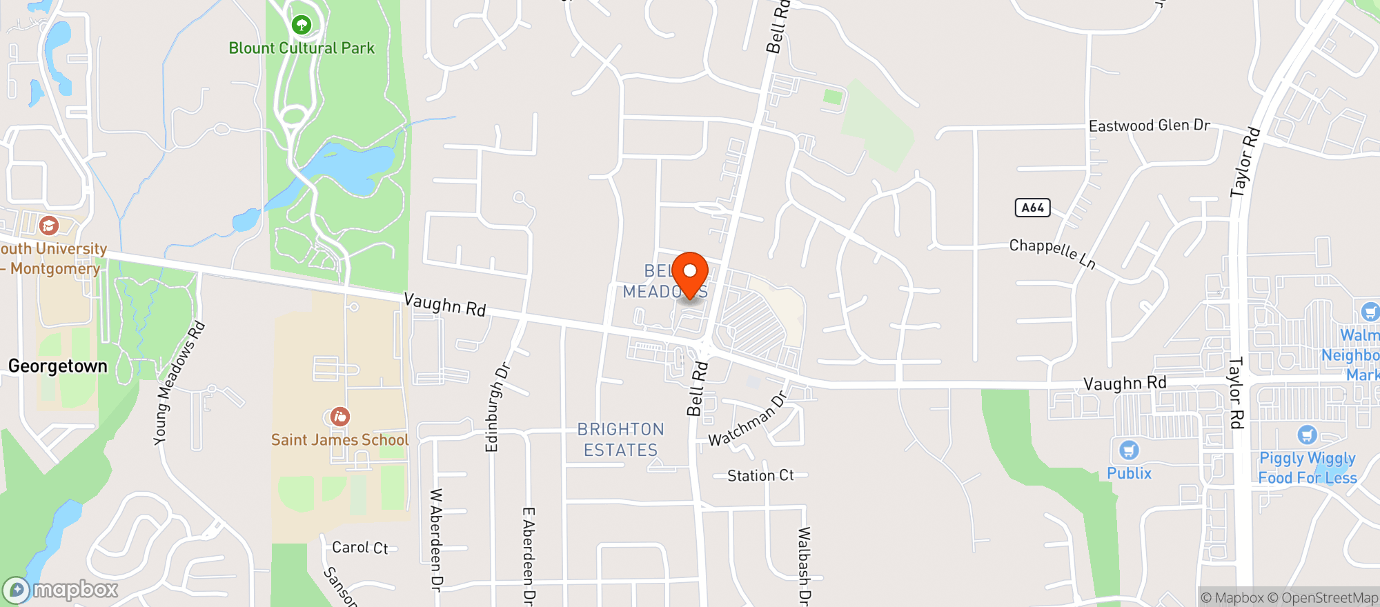 Map showing Bell Road Package Store