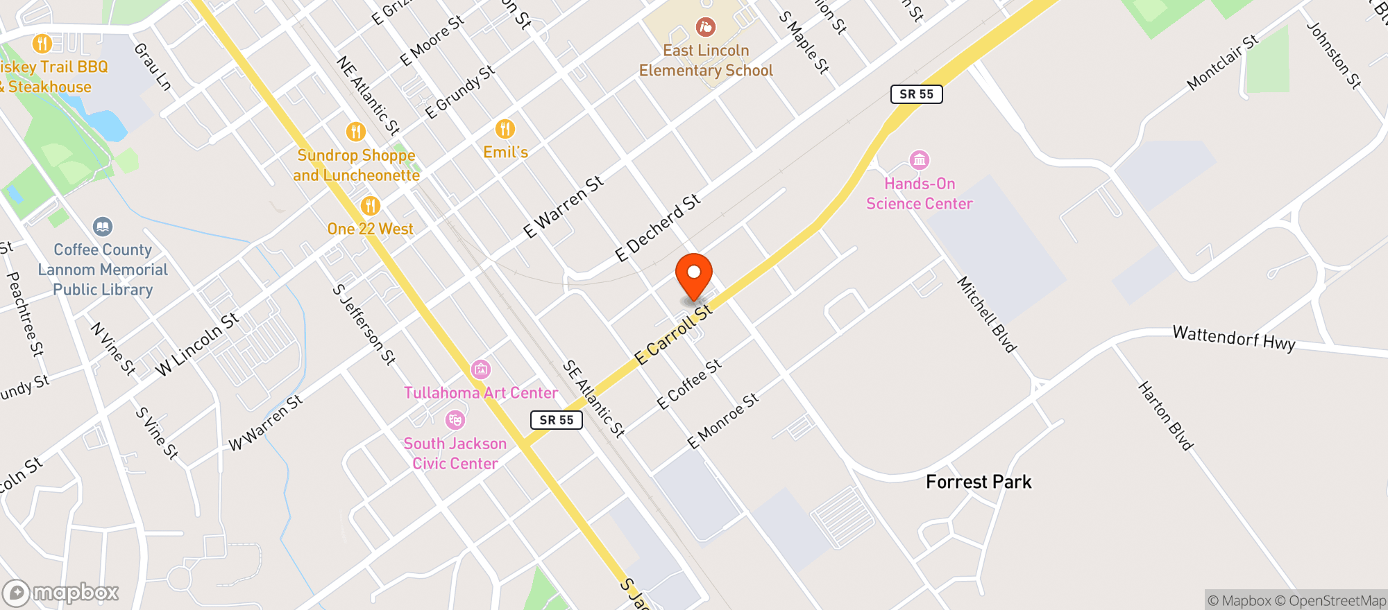 Map showing Carroll Street Liquor