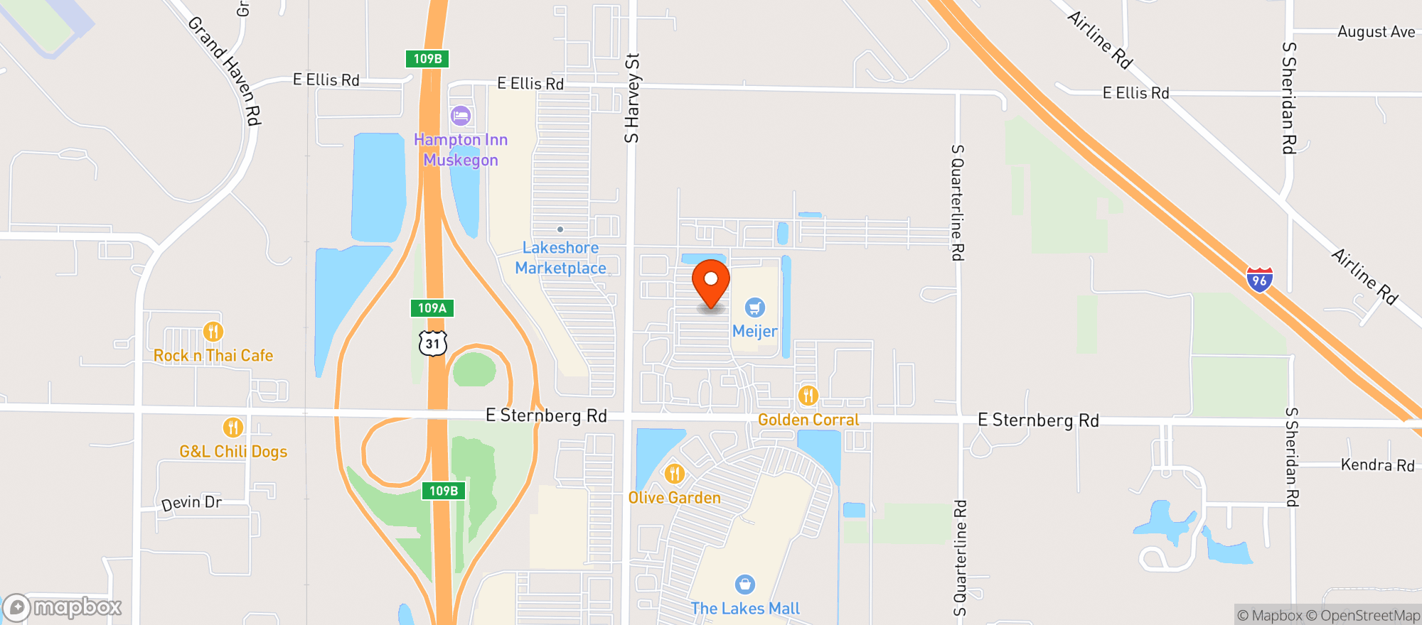 Map showing Meijer