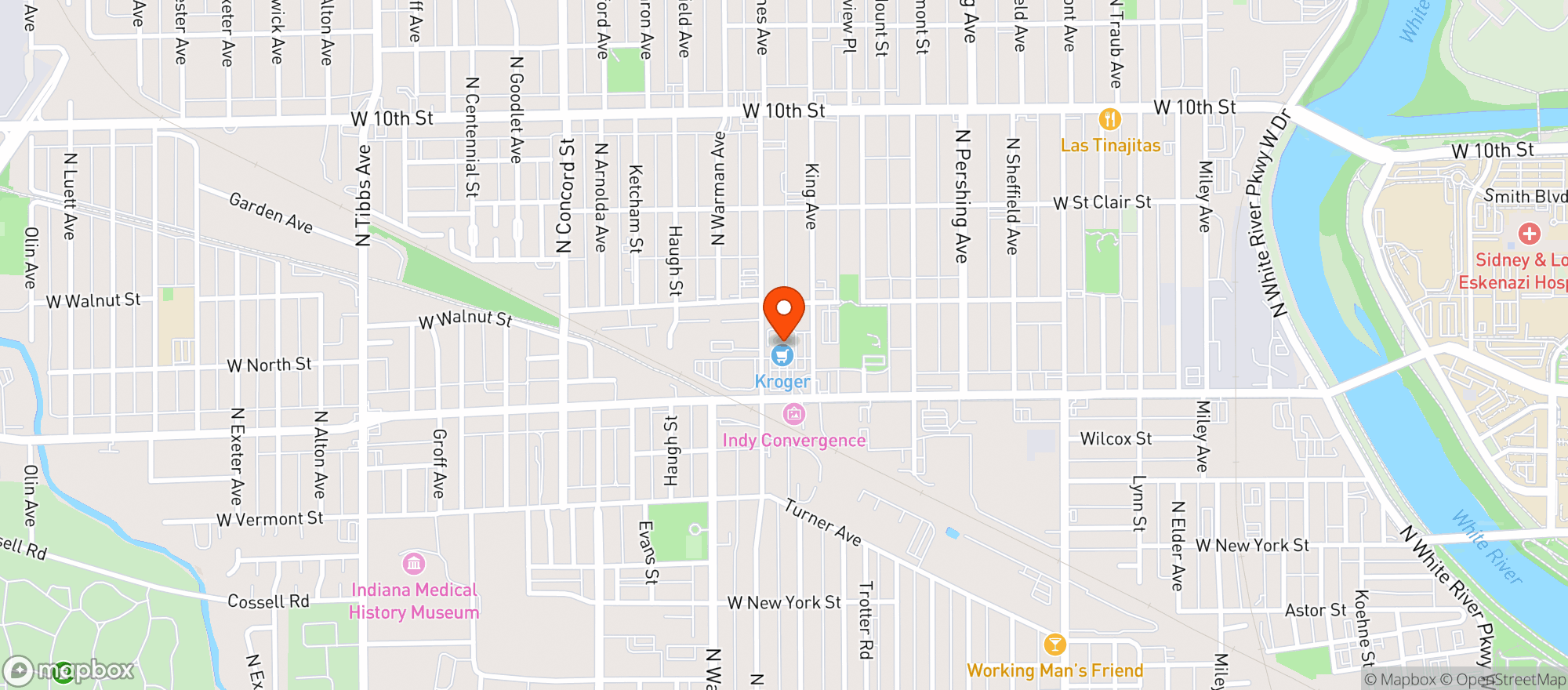 Map showing Kroger