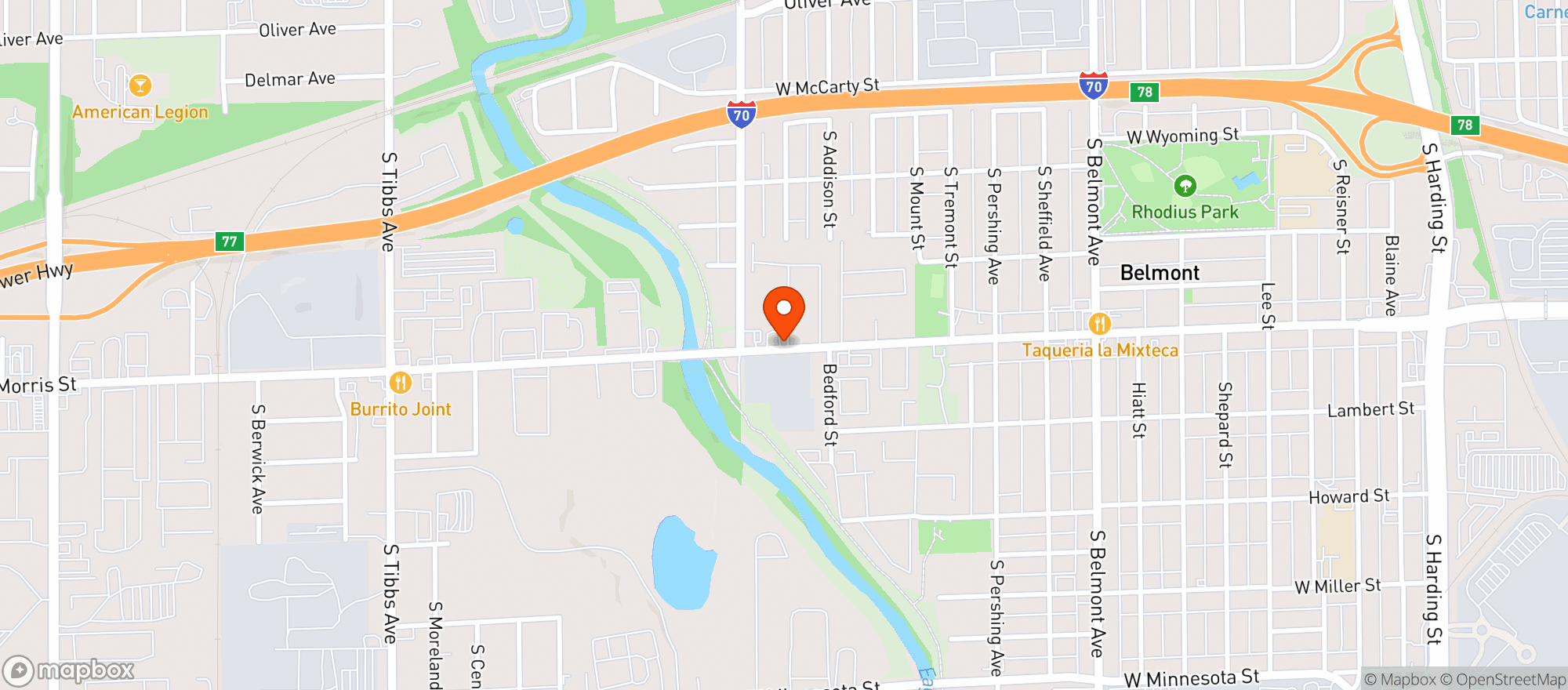 Map showing D & N Liquor