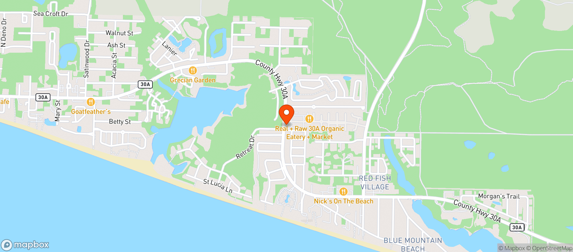 Map showing Mimmos 30a Llc