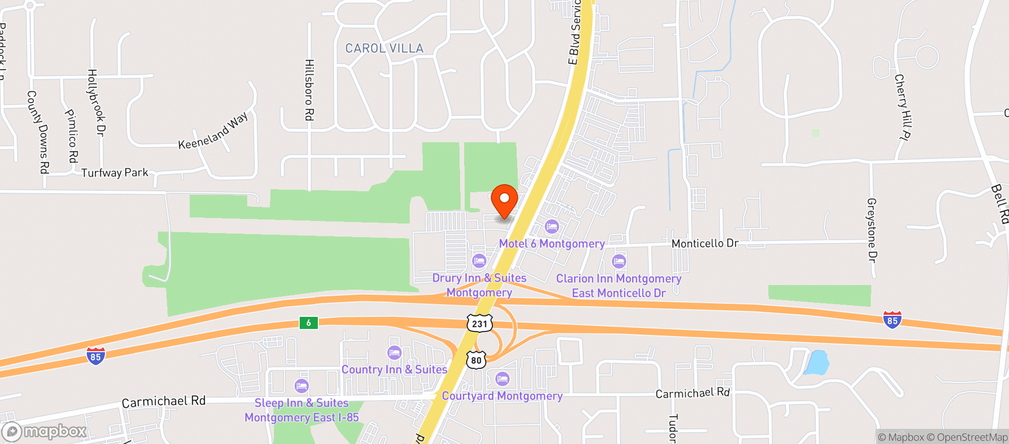 Map showing Quiktrip #7175