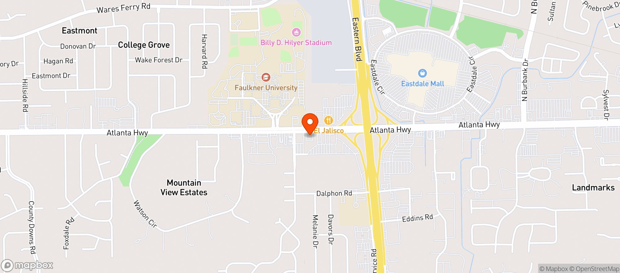 Map showing Atlanta Highway Chevron