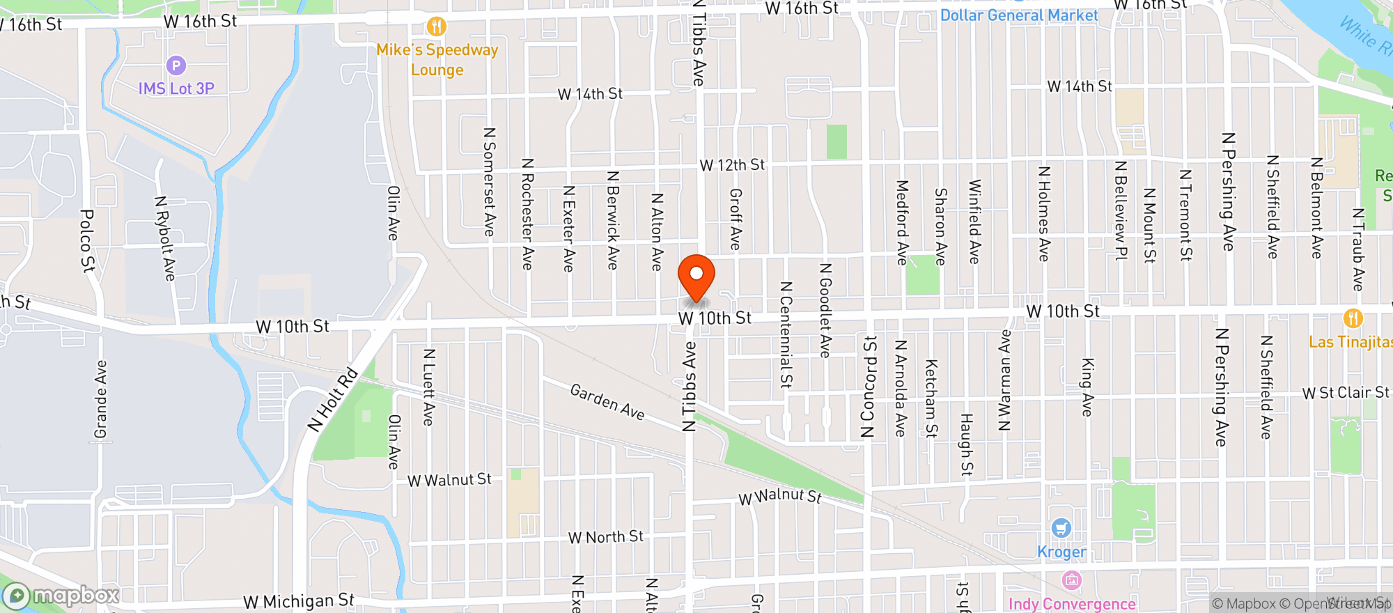 Map showing Klondike Liquors