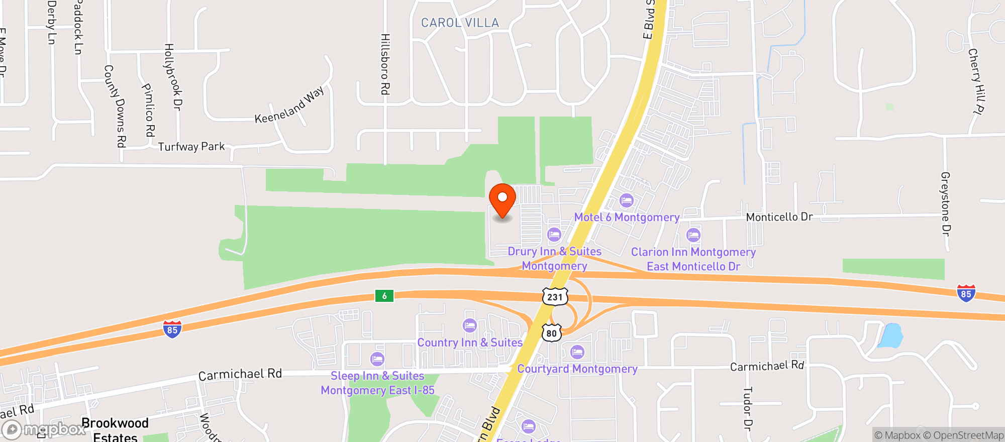 Map showing Sams Club #8106