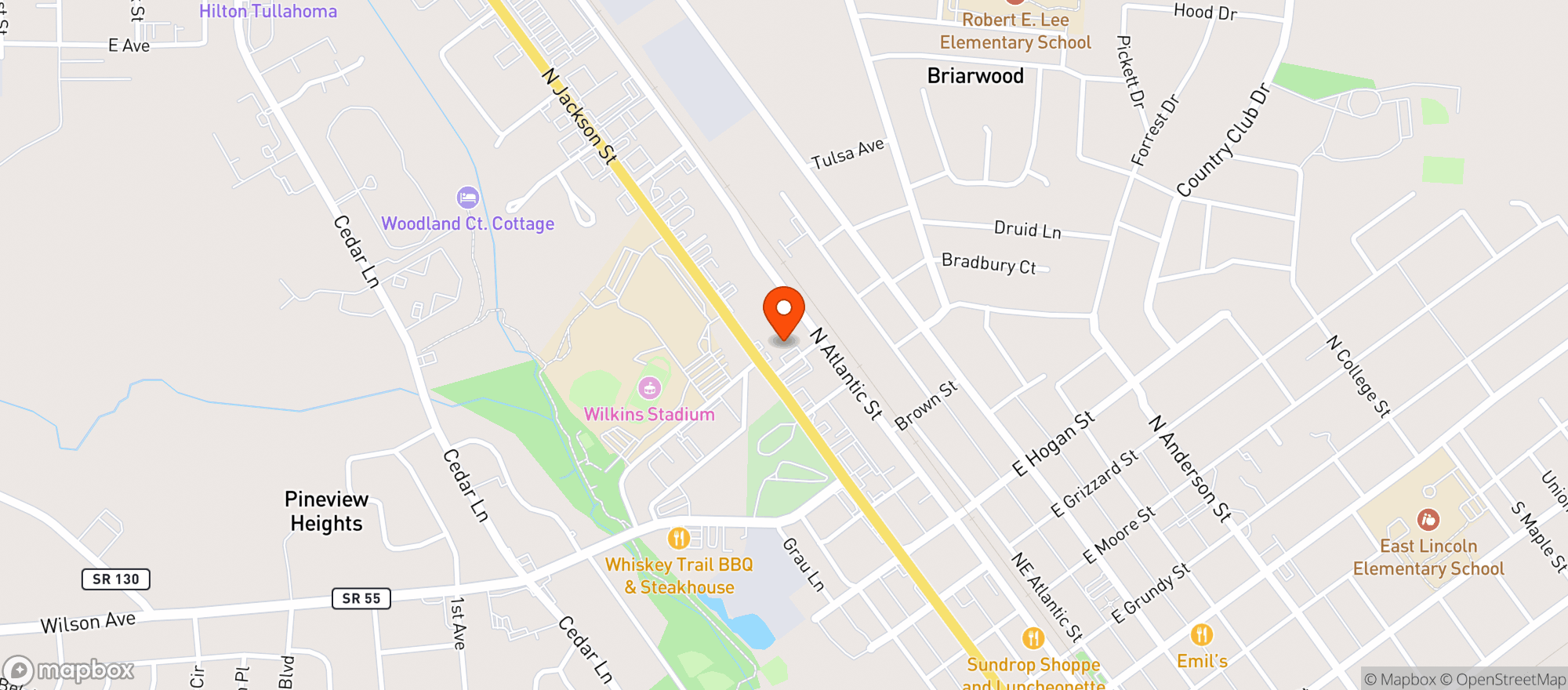 Map showing Patriot Liquors