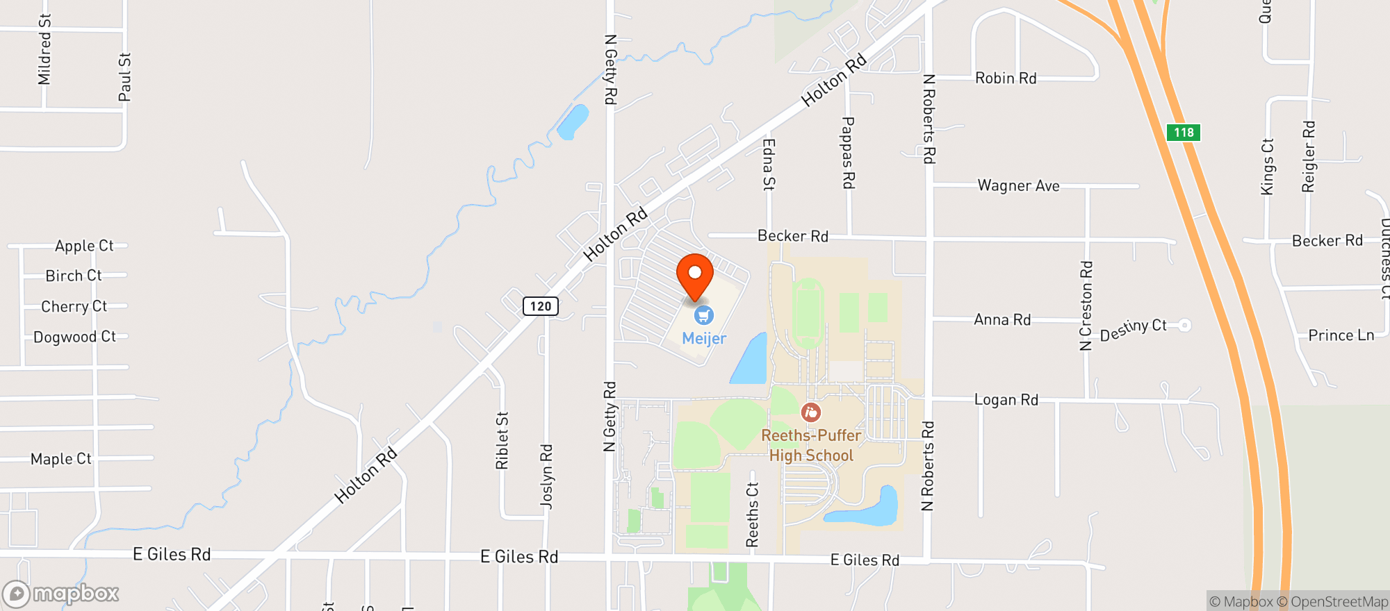Map showing Meijer
