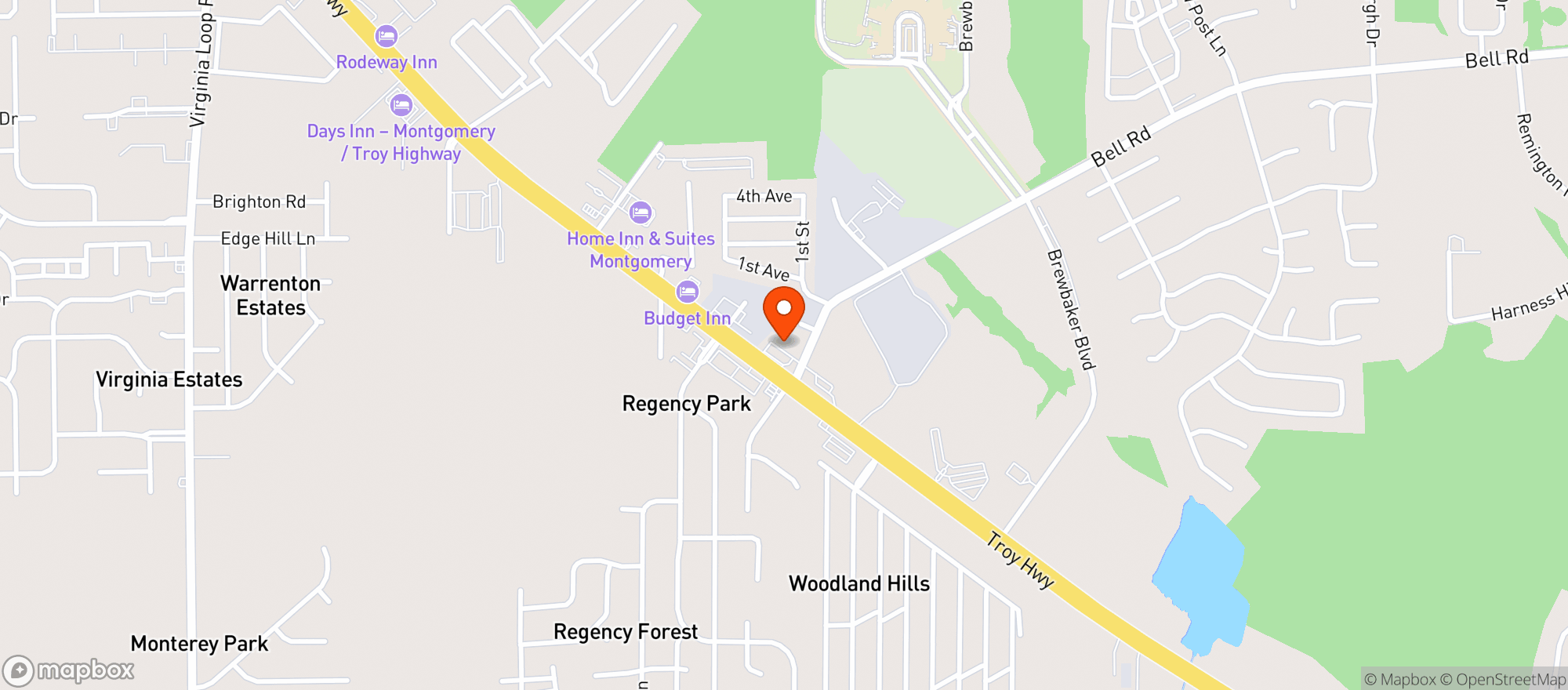 Map showing Raceway