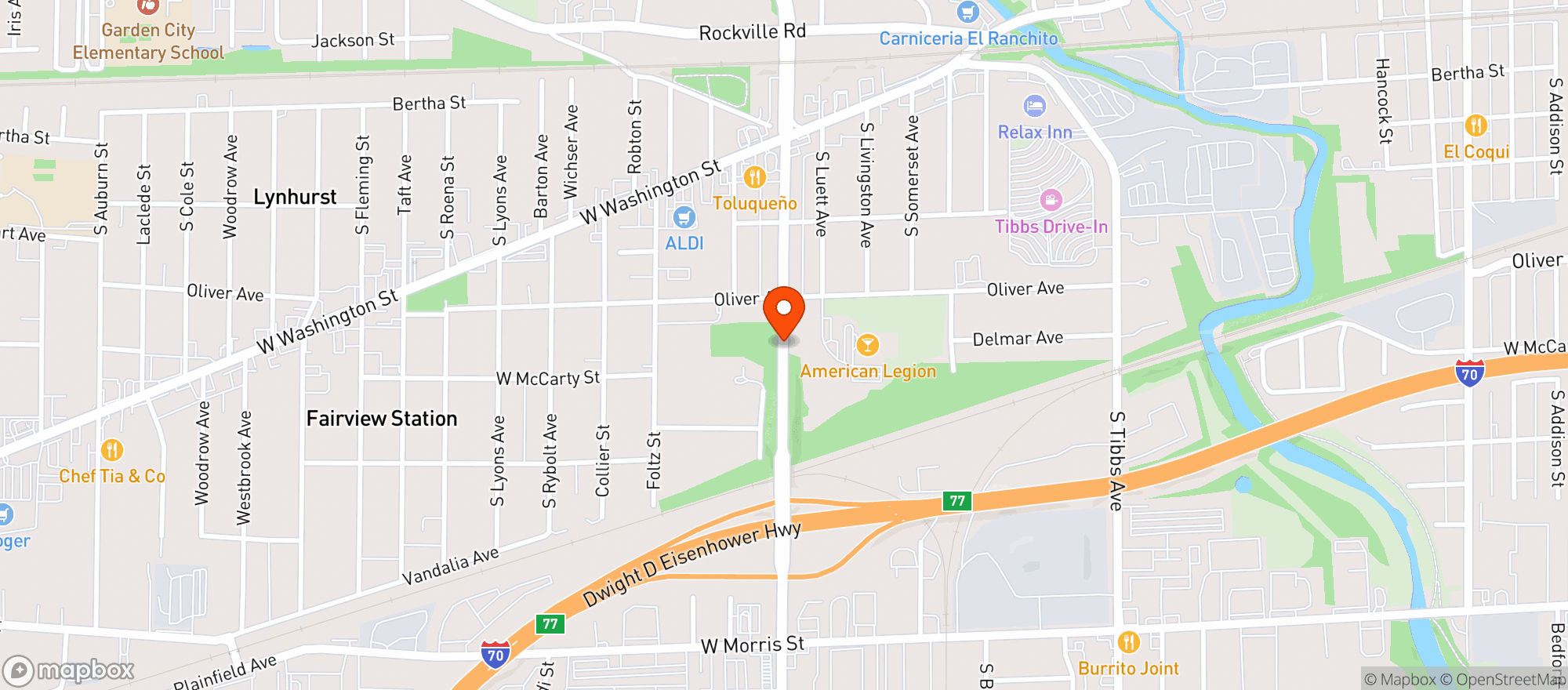 Map showing American Legion