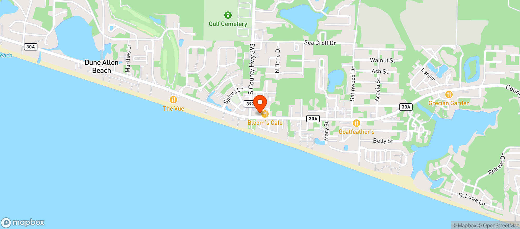 Map showing Growler Garage