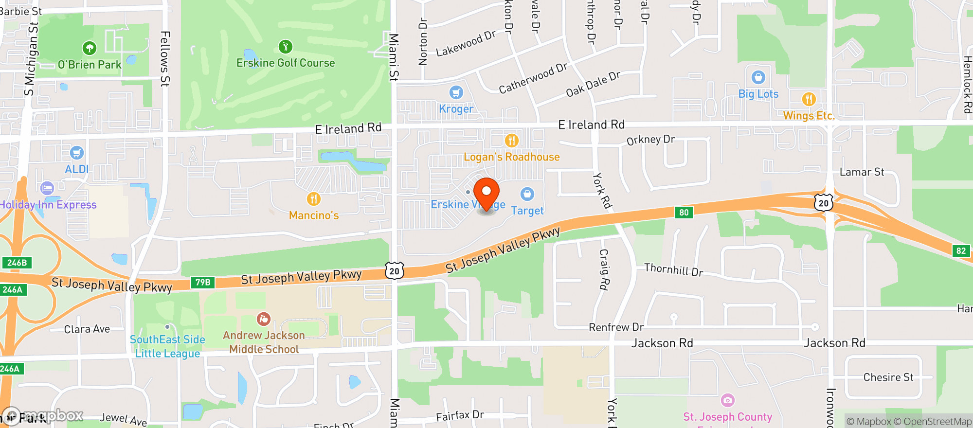 Map showing Hacienda Mexican Restaurant