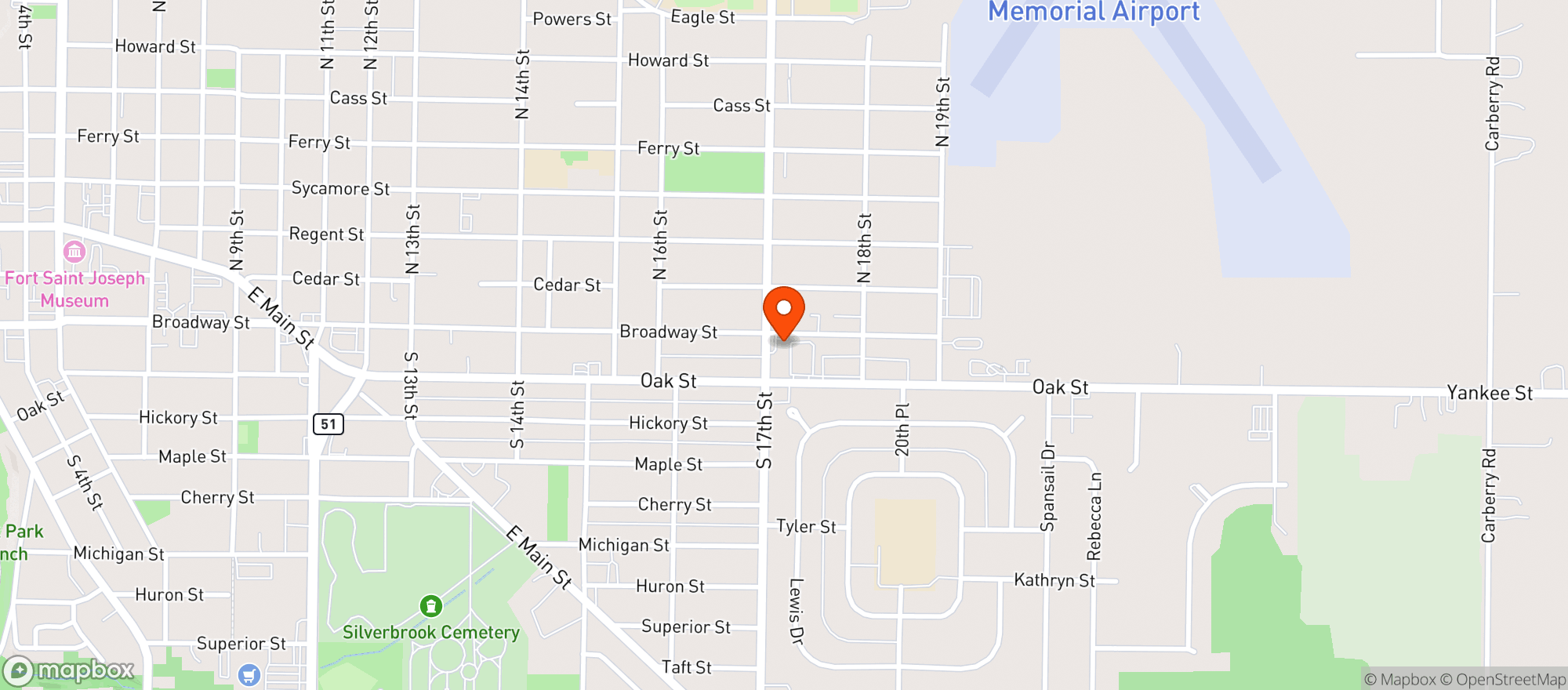 Map showing Crockers Party Pantry