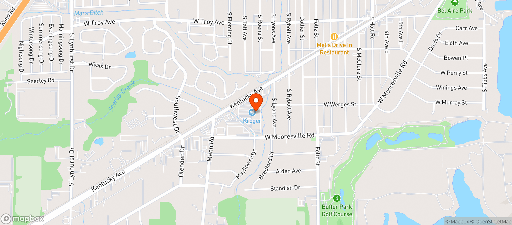 Map showing Kroger