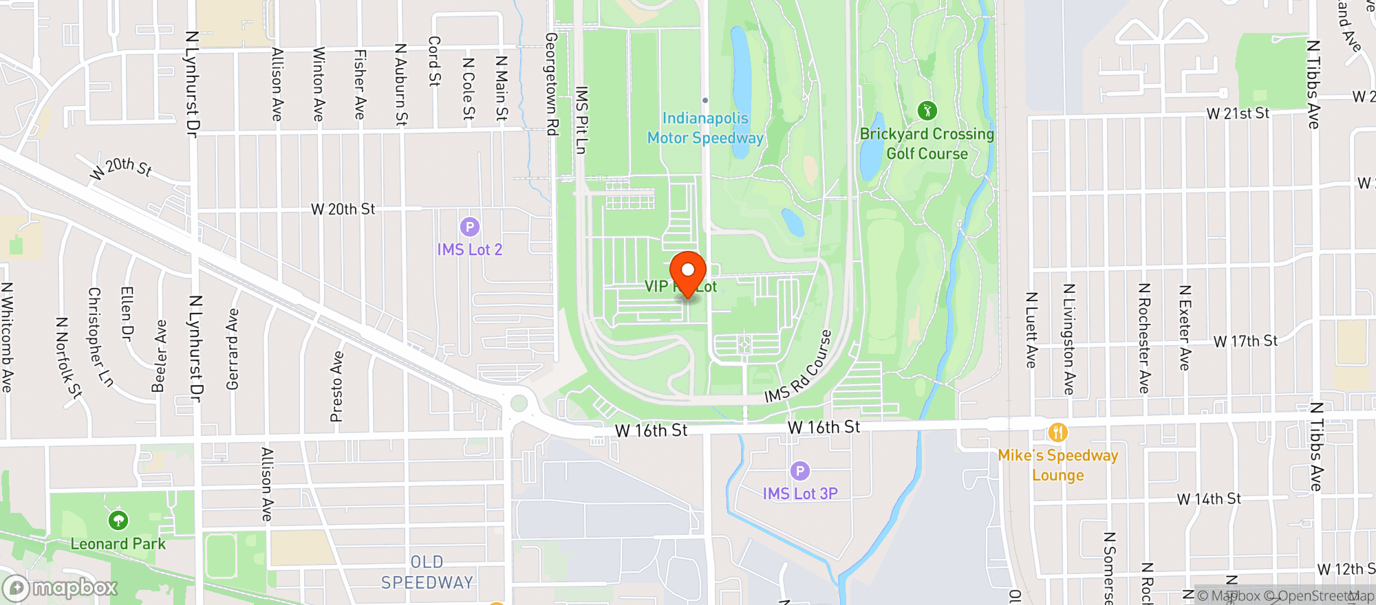 Map showing Indianapolis Motor Speedway