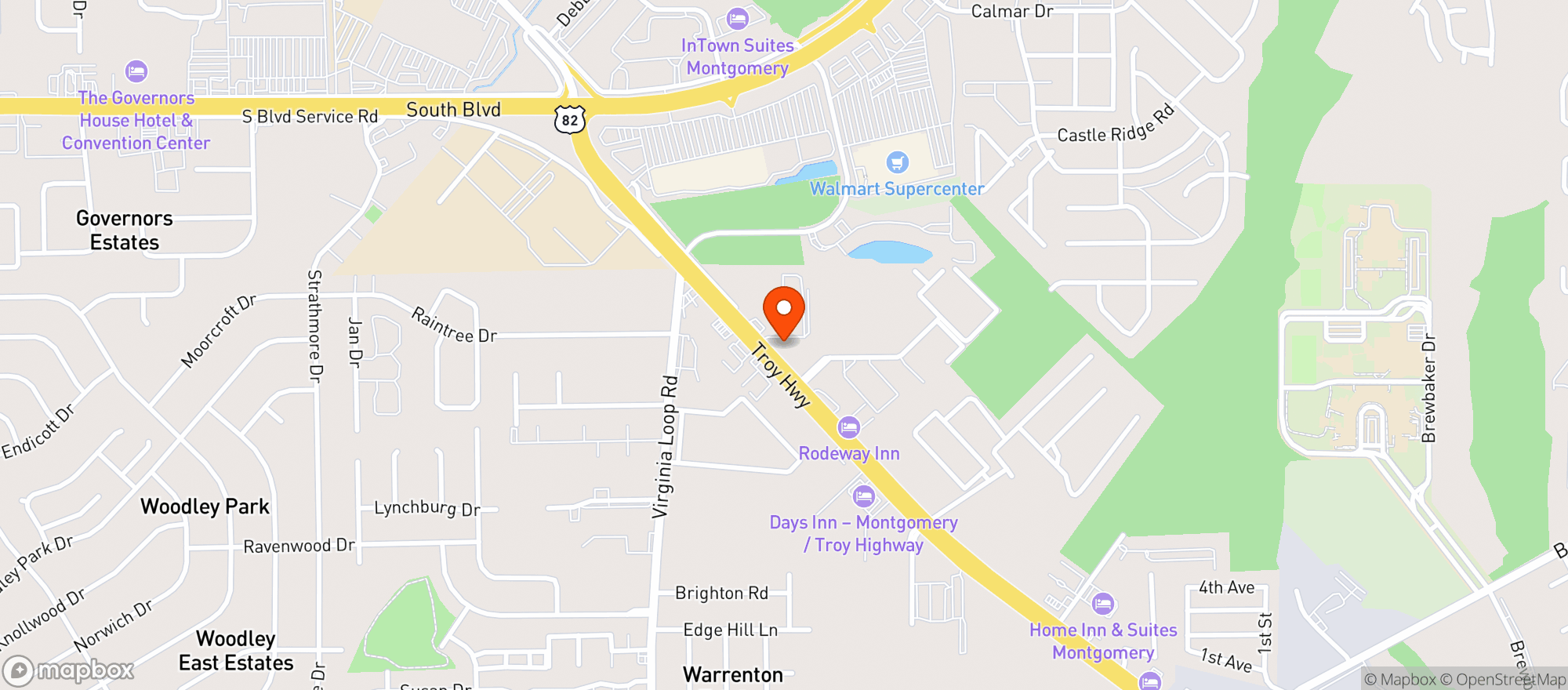 Map showing Quick Serve 38