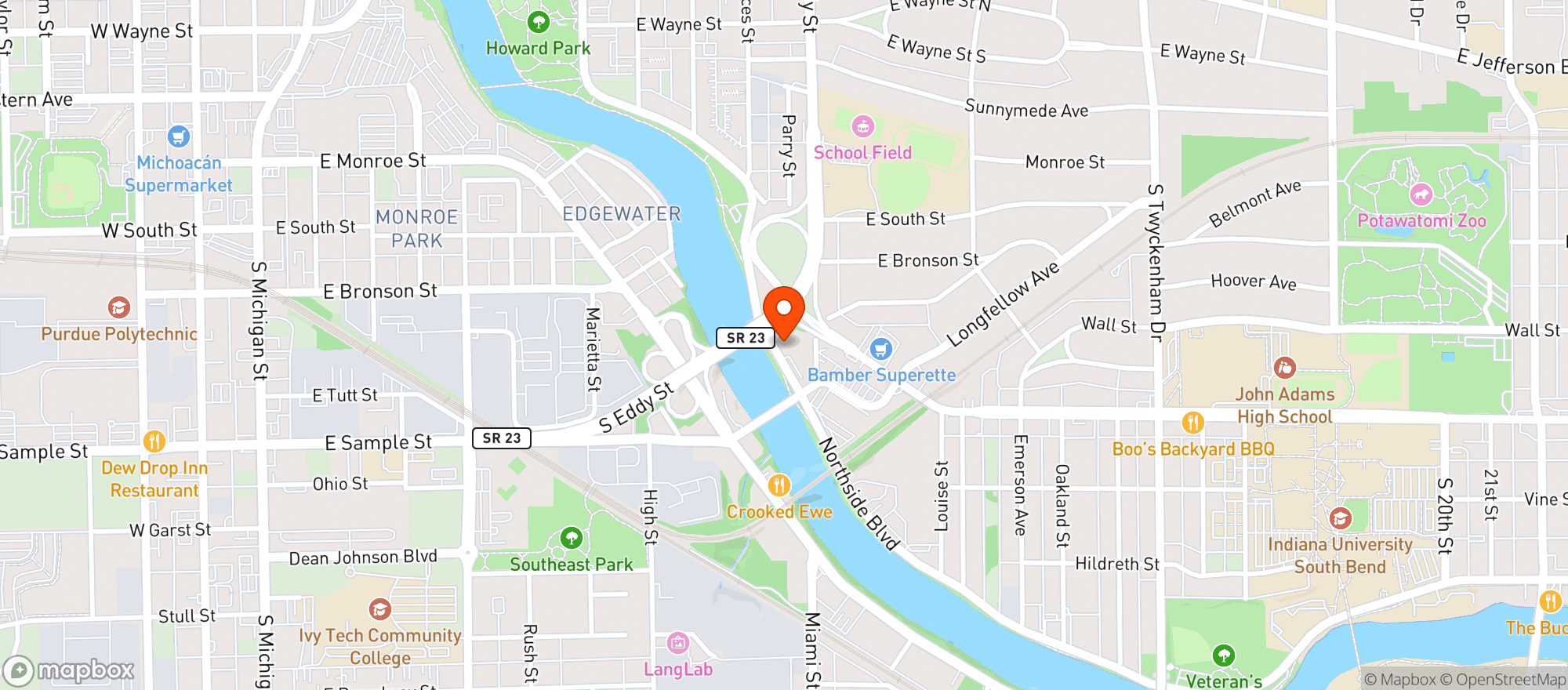 Map showing Ironhand Wine Bar