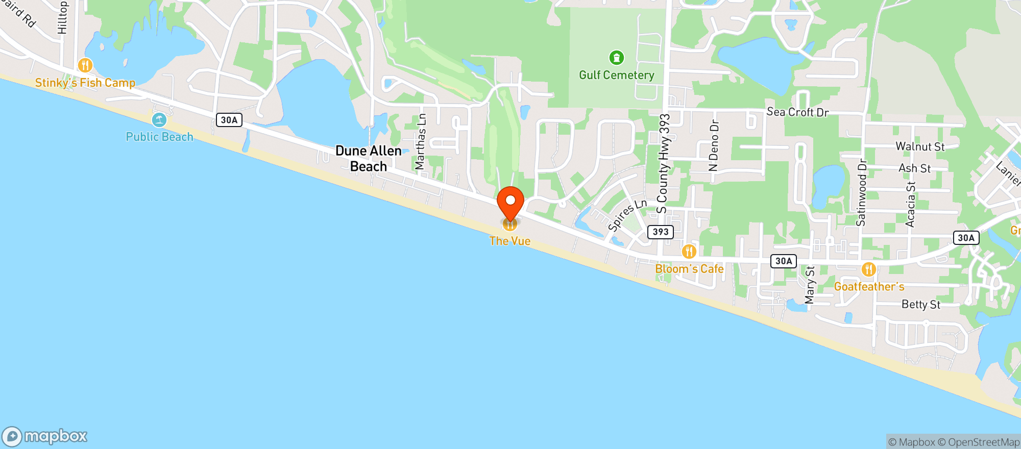 Map showing Santa Rosa Golf & Bch Clb