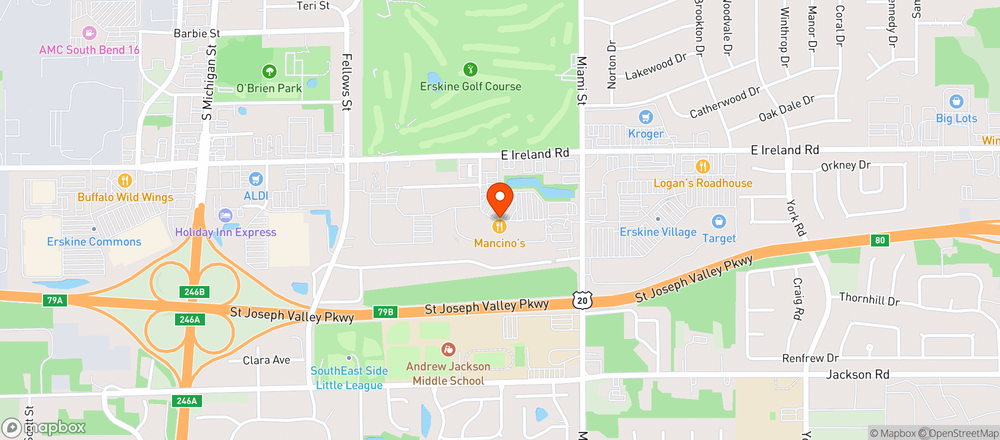 Map showing Martins Super Market
