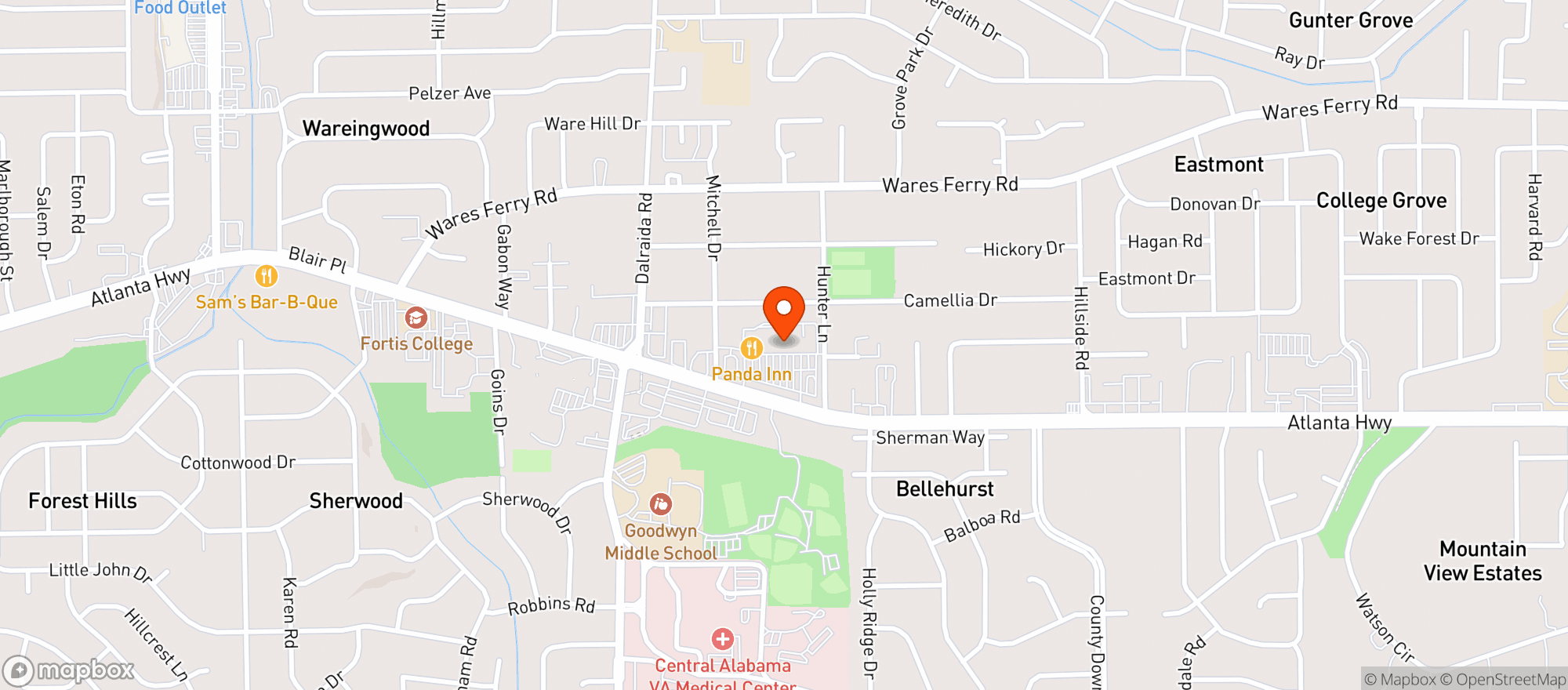 Map showing Publix Super Market #1025
