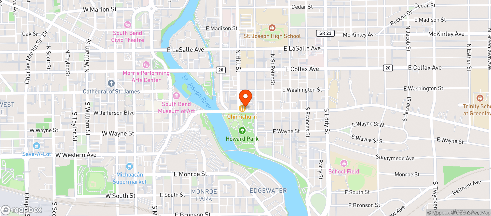 Map showing General Deli & Cafe