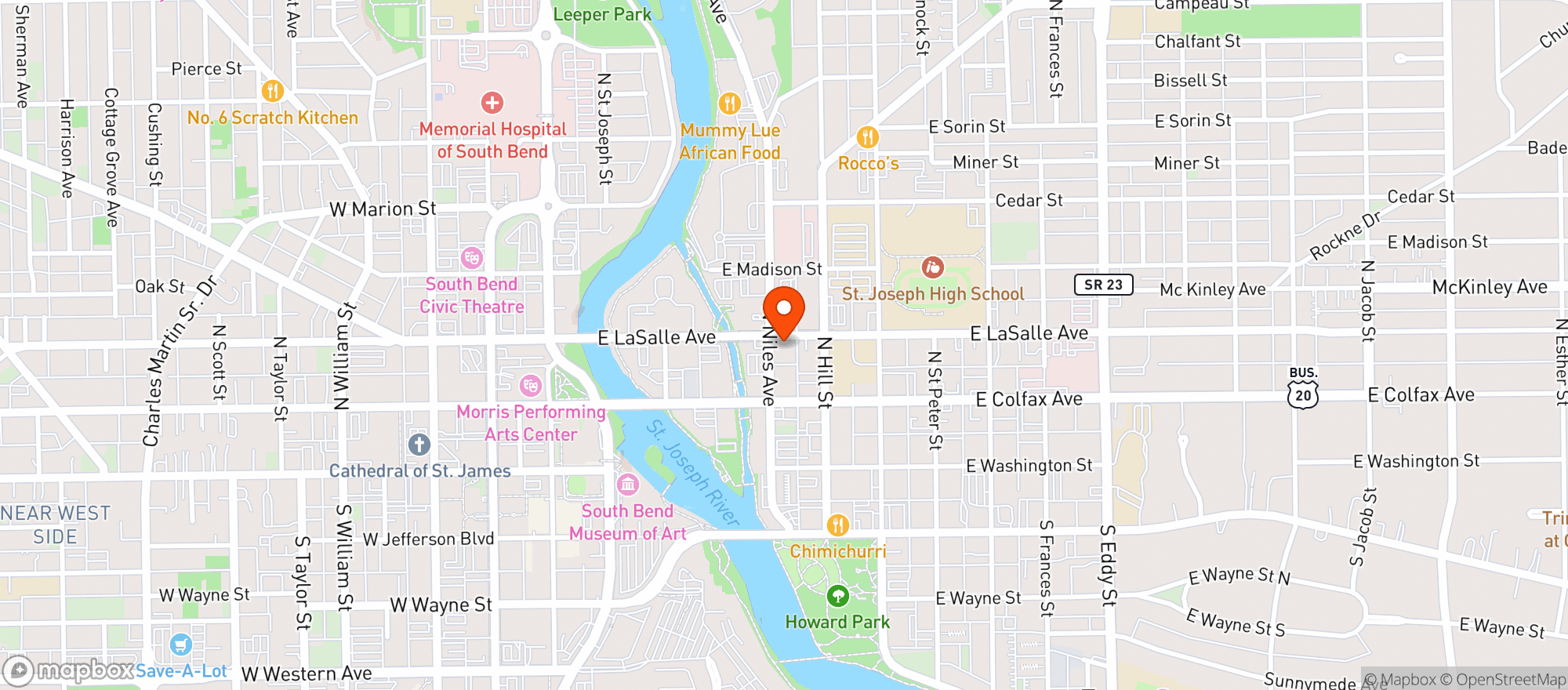 Map showing CITY WIDE LIQUORS - LASALLE