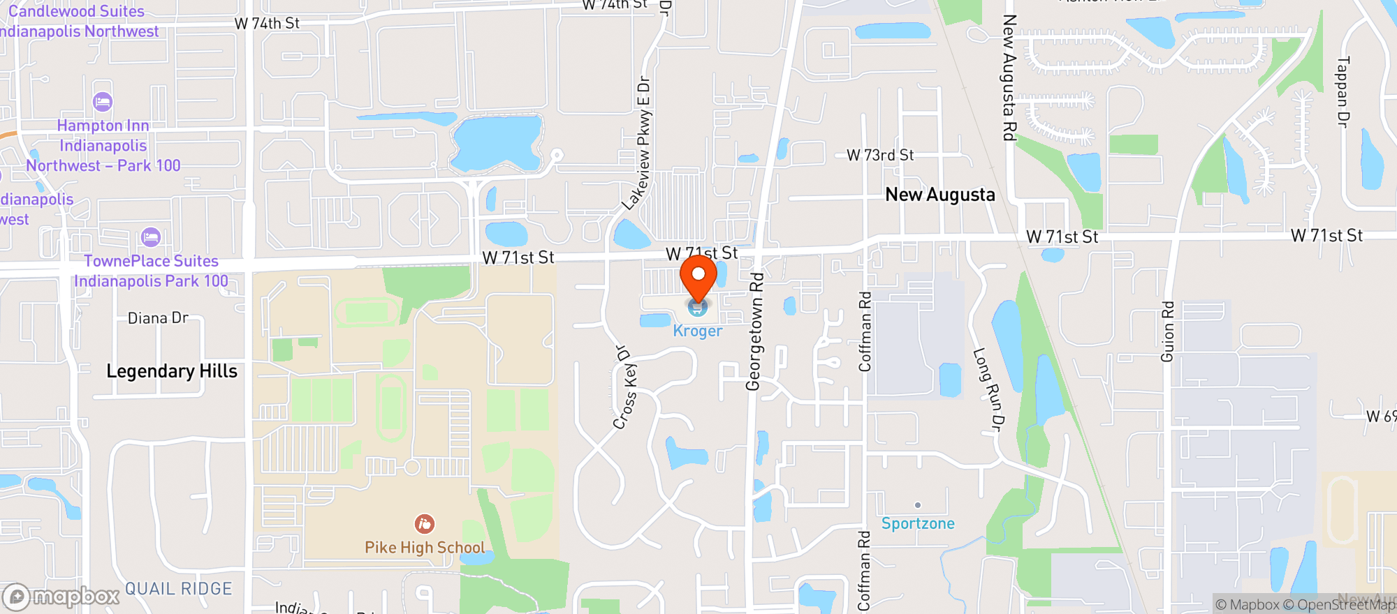 Map showing Kroger
