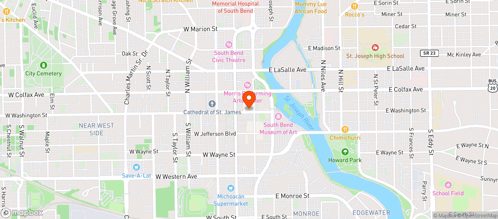 Map showing Cafe Navarre