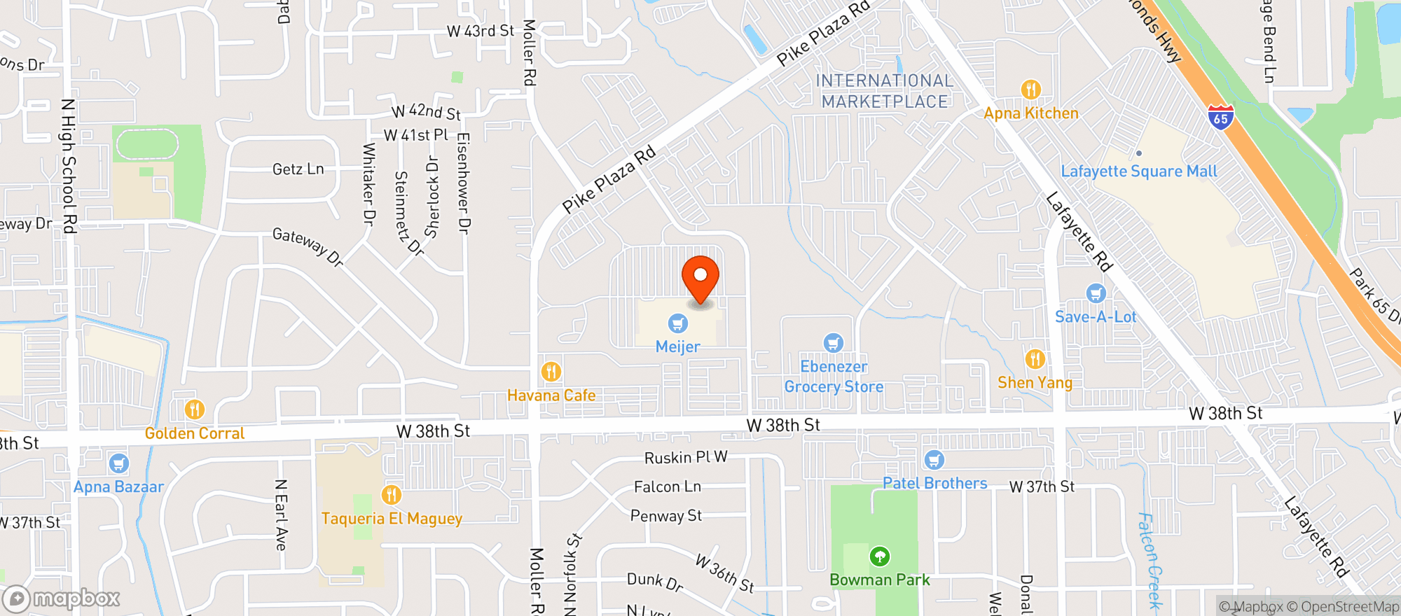 Map showing Meijer