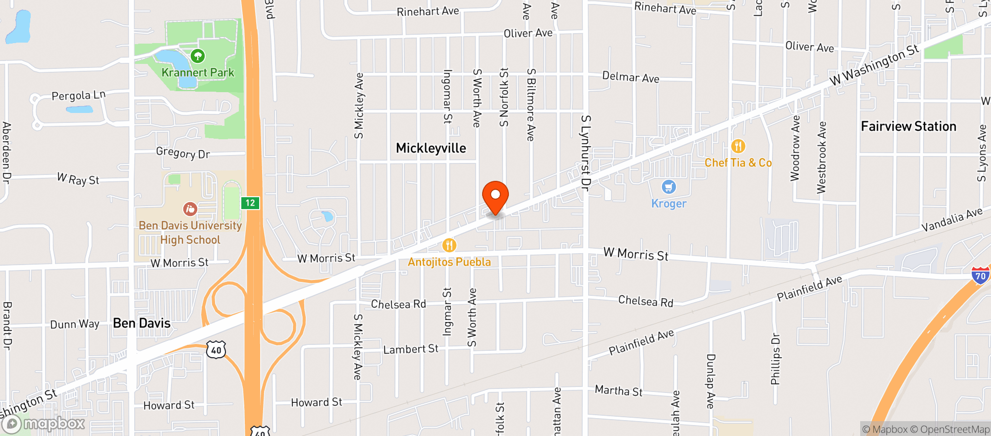 Map showing A One Discount Liquors