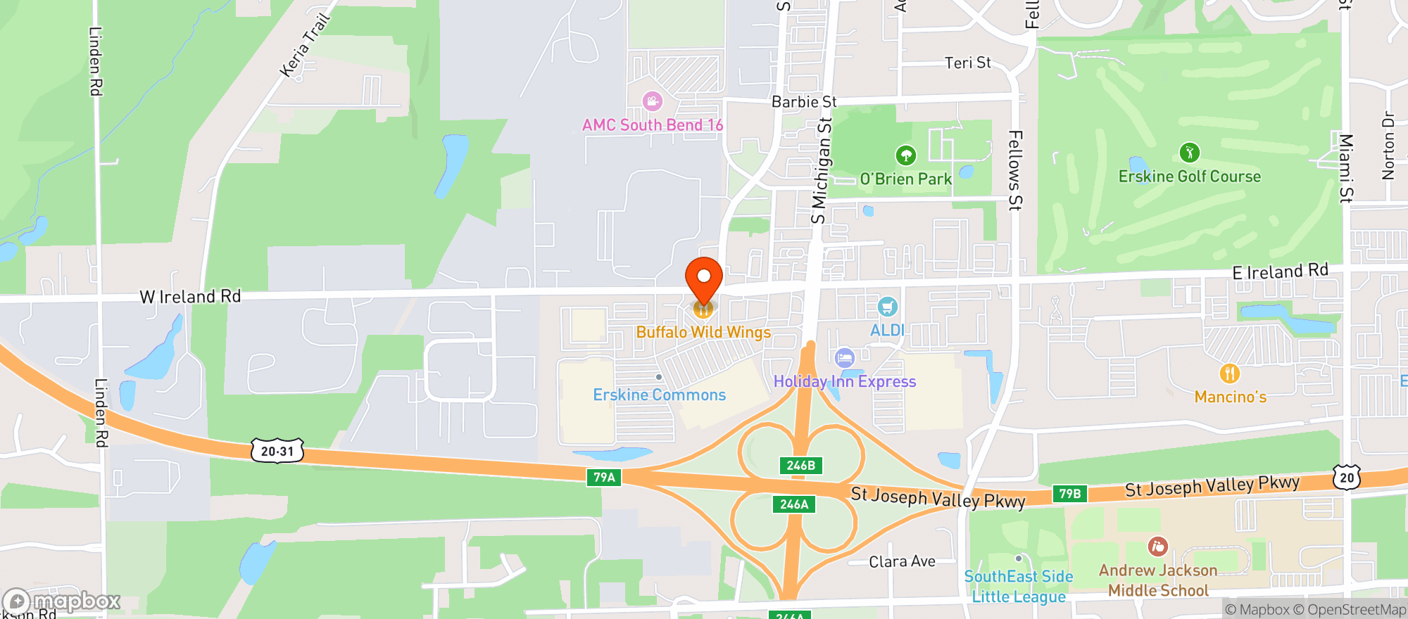 Map showing Buffalo Wild Wings Gril #3557