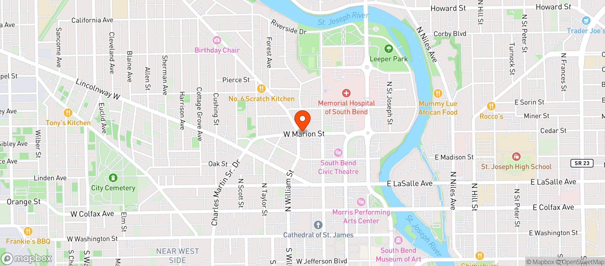 Map showing Franks Place