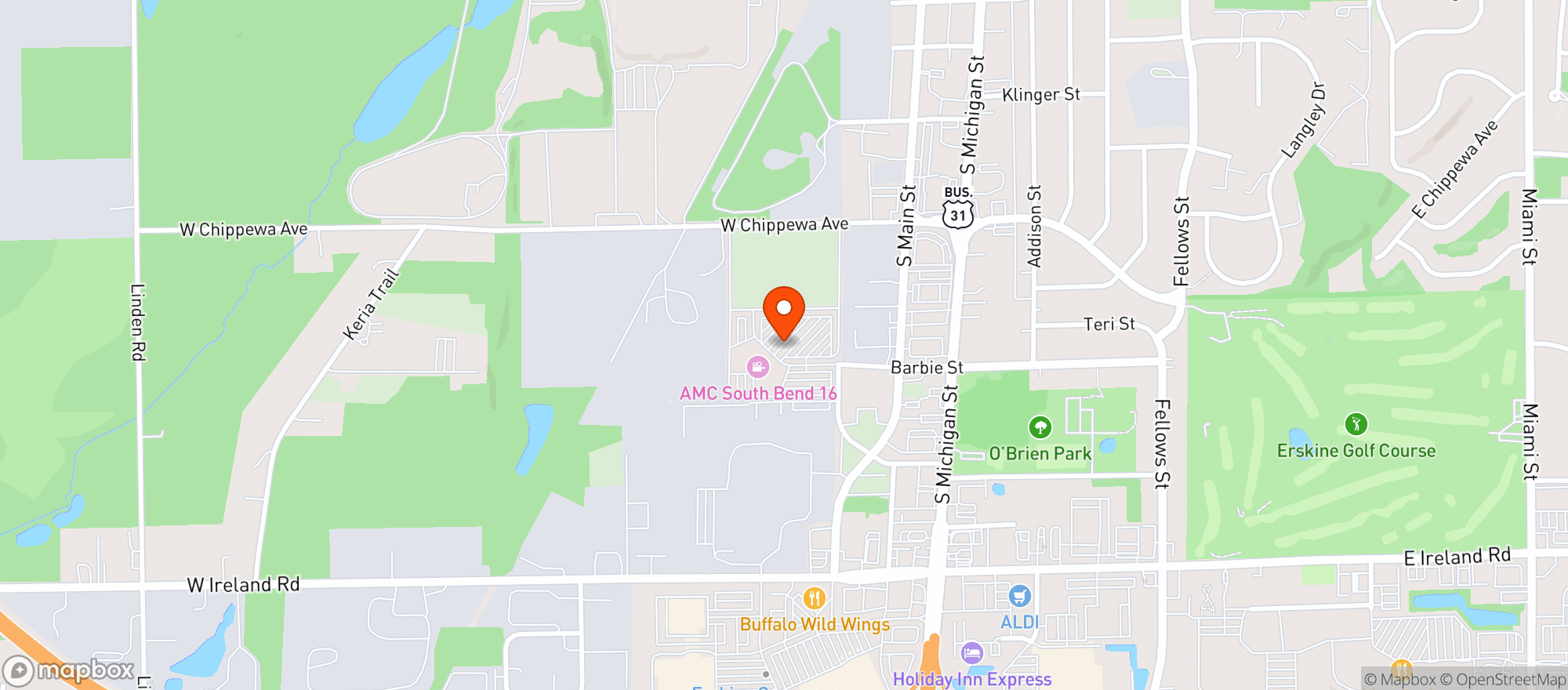Map showing Amc South Bend 16 #6881