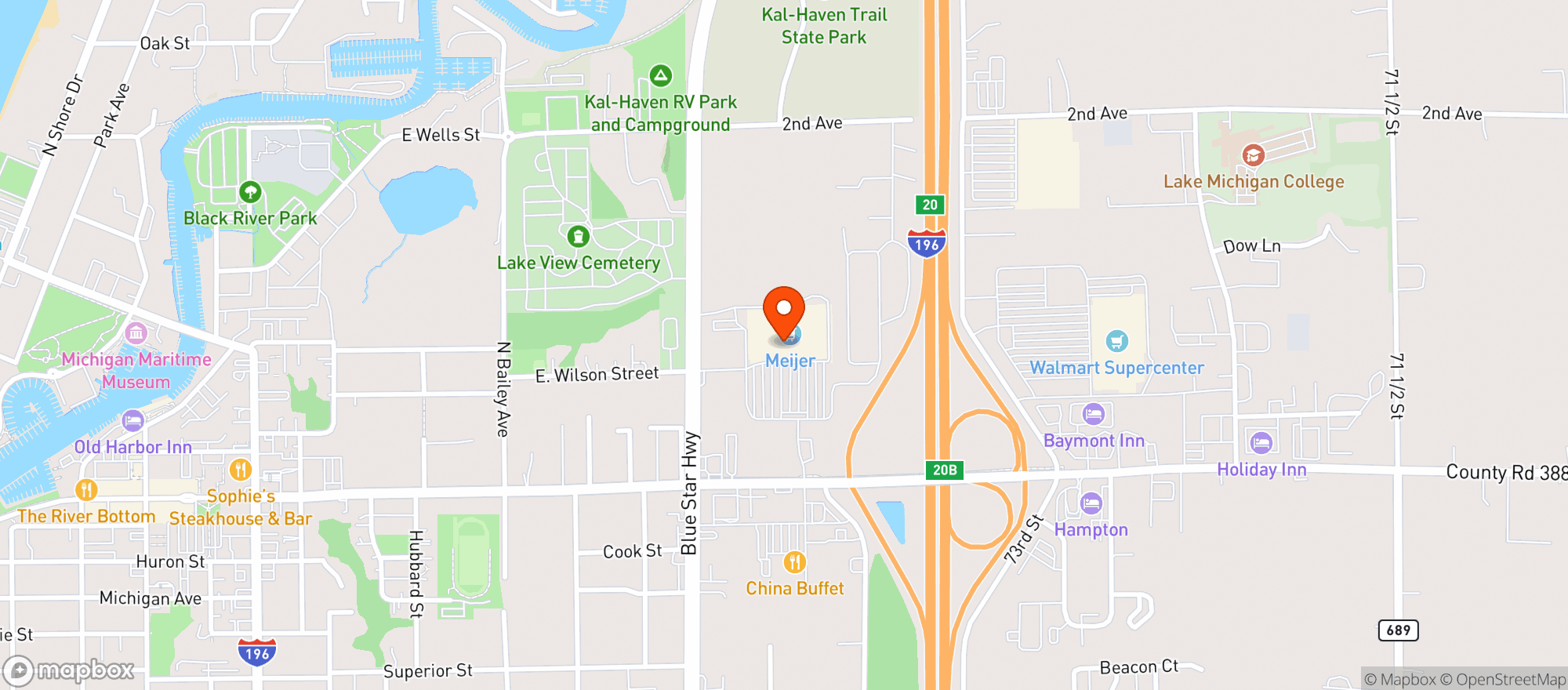 Map showing Meijer