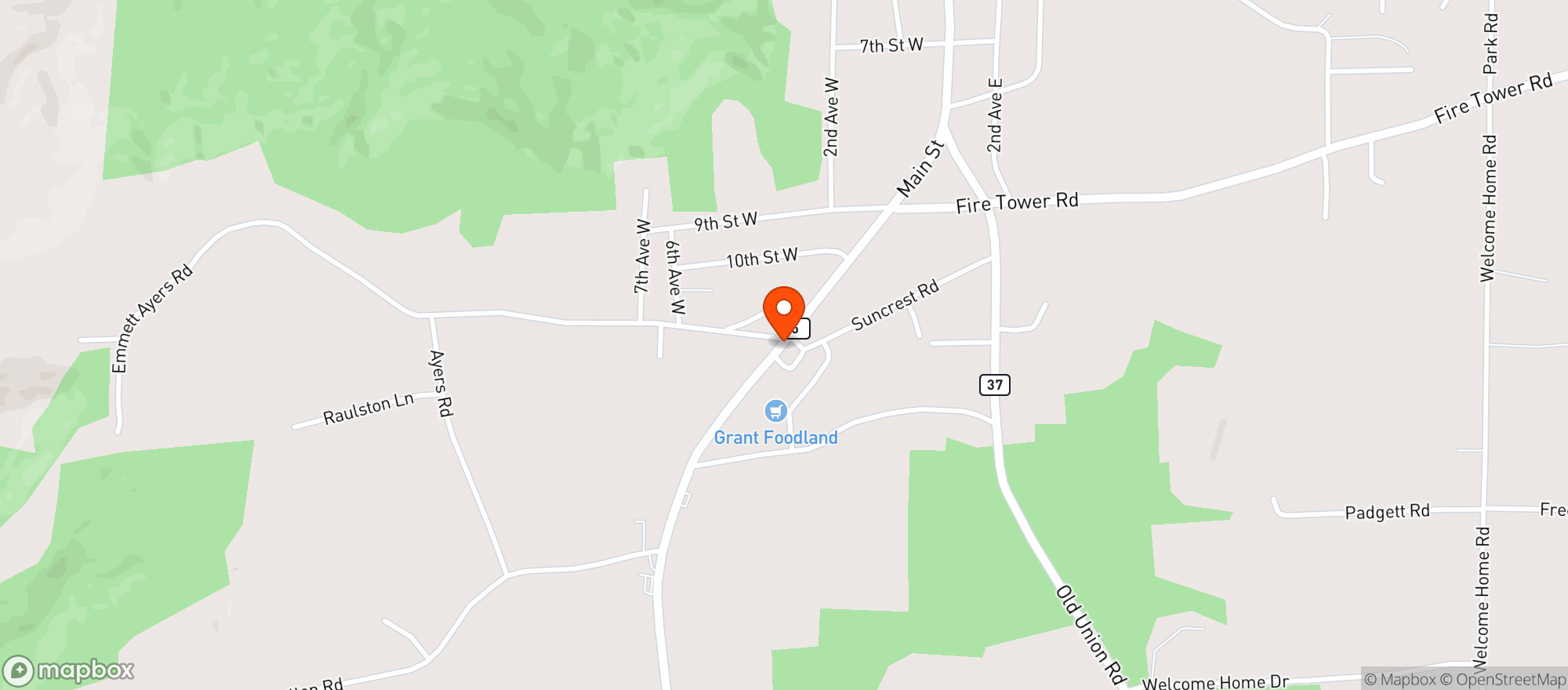 Map showing Grant Food Mart