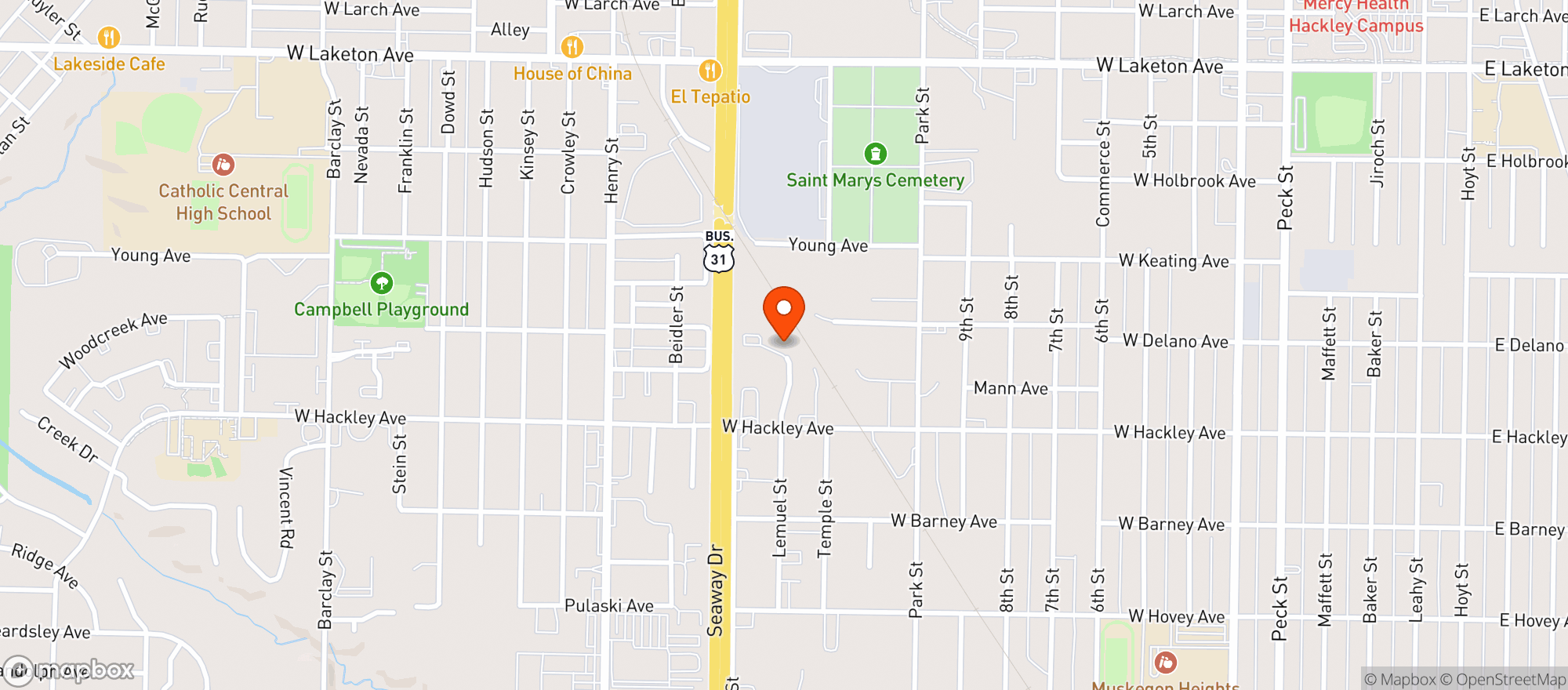 Map showing THE GRASSY KNOLL